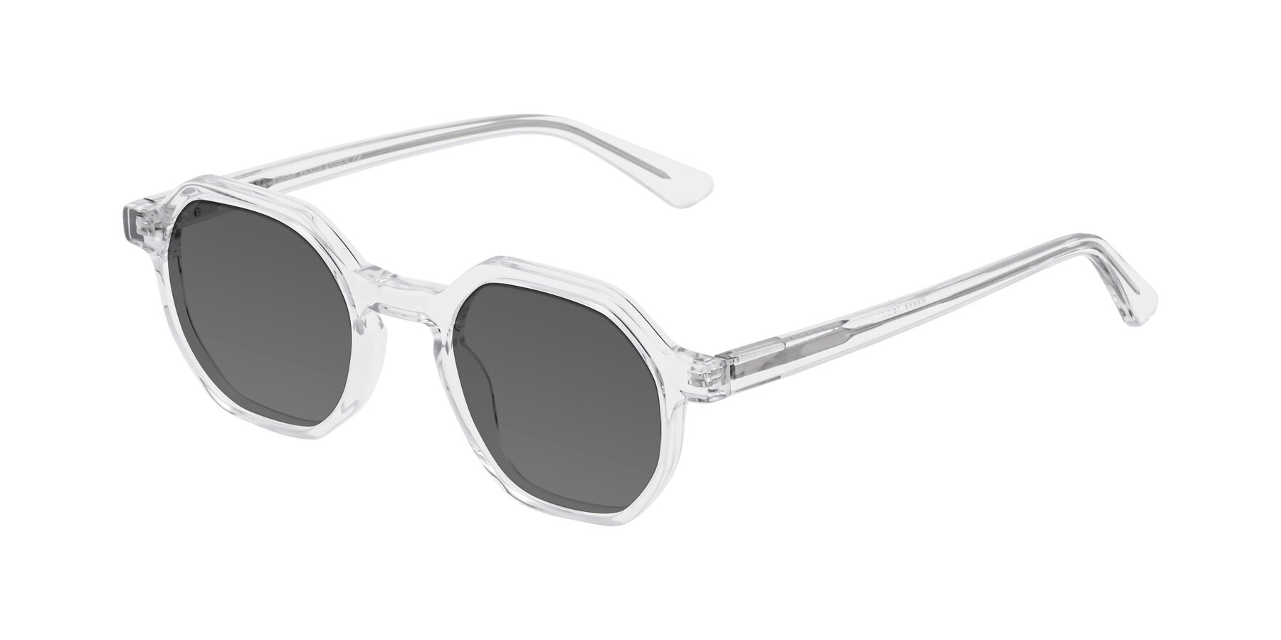 Angle of Lucian in Clear with Medium Gray Tinted Lenses