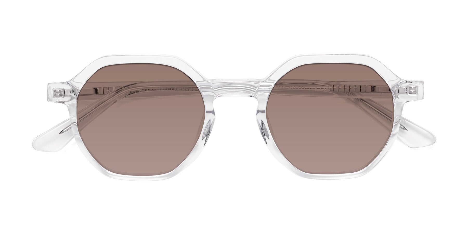 Folded Front of Lucian in Clear with Medium Brown Tinted Lenses