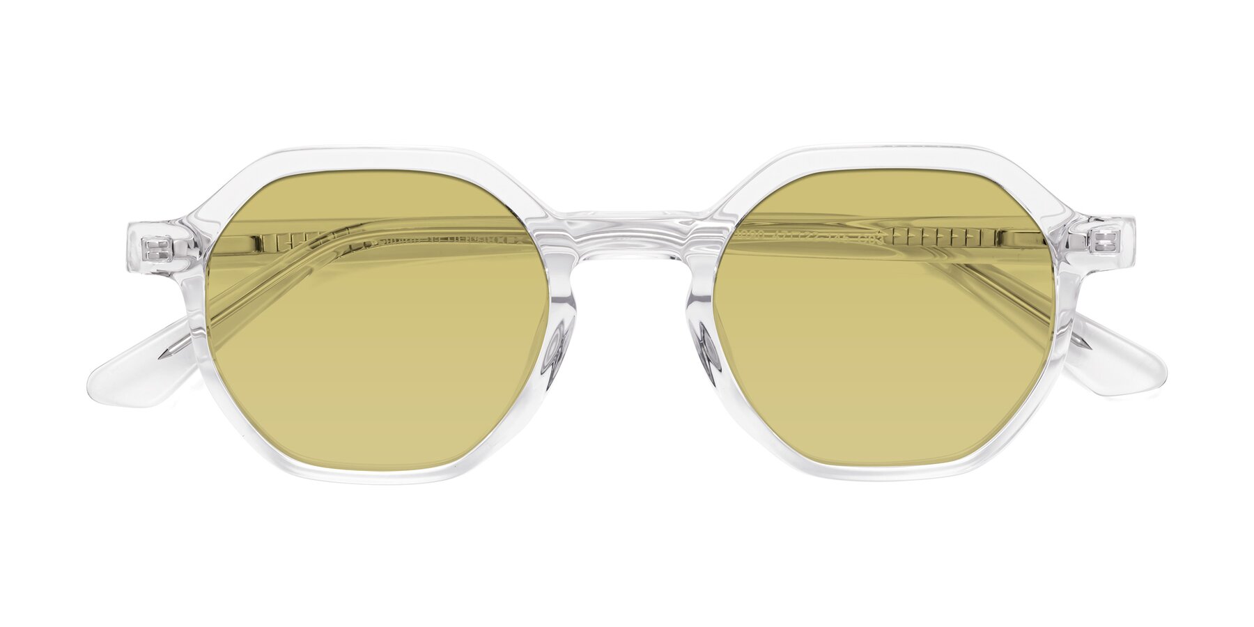 Folded Front of Lucian in Clear with Medium Champagne Tinted Lenses