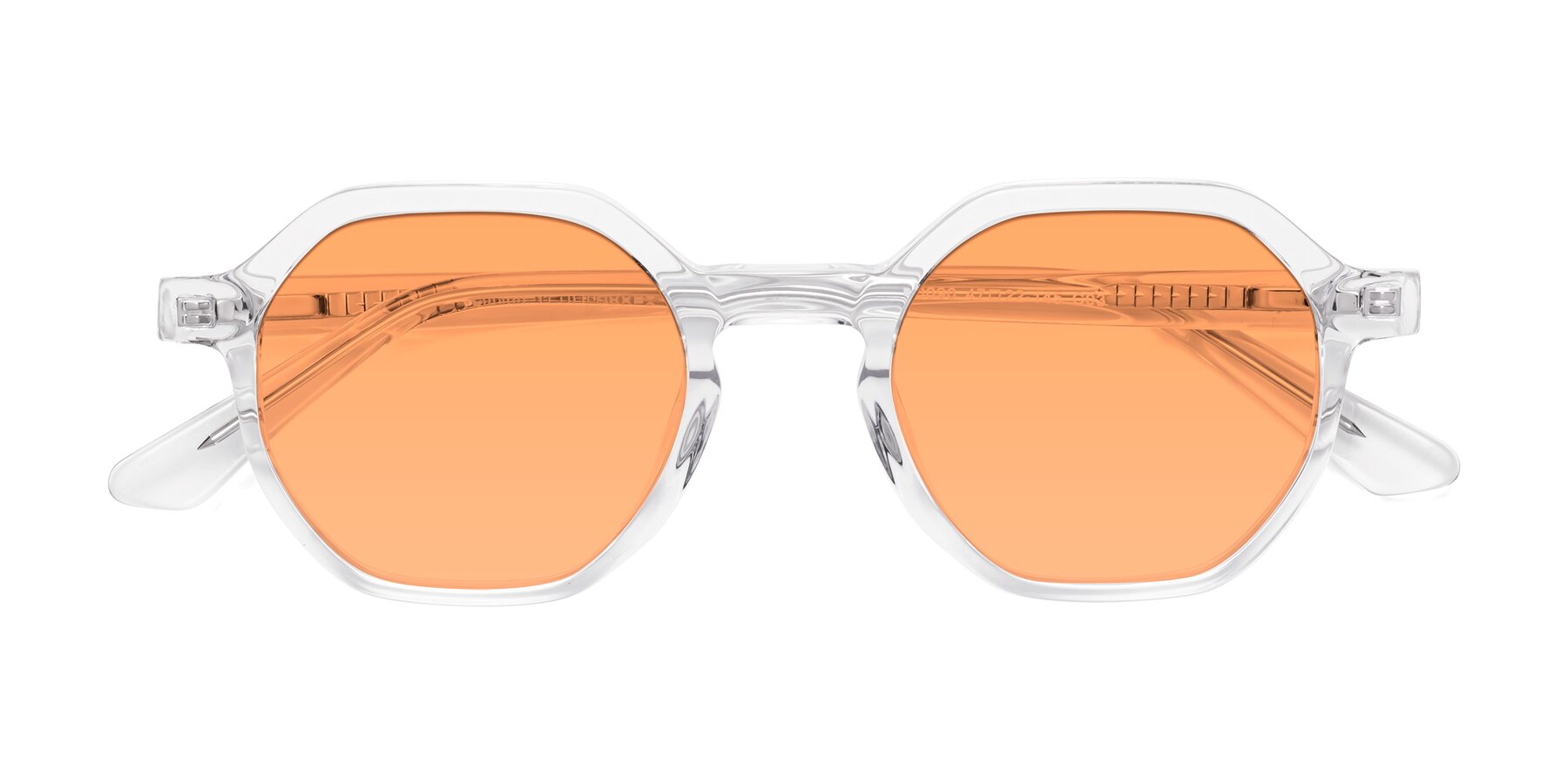 Folded Front of Lucian in Clear with Medium Orange Tinted Lenses