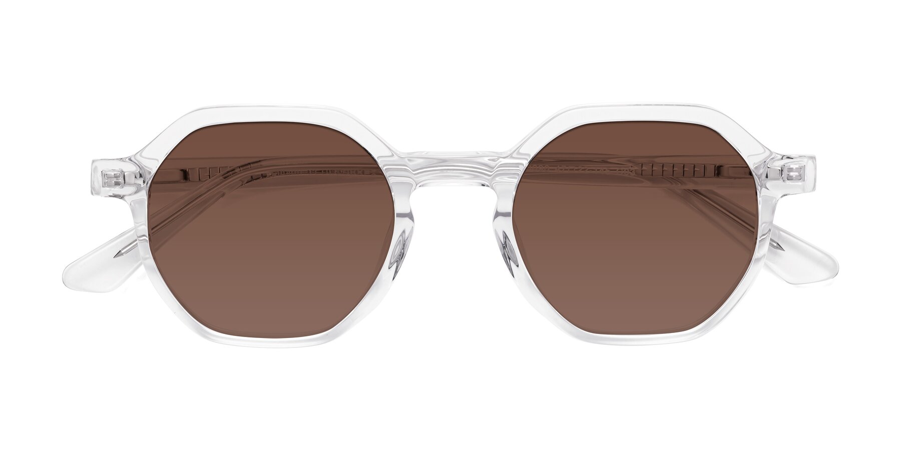 Folded Front of Lucian in Clear with Brown Tinted Lenses