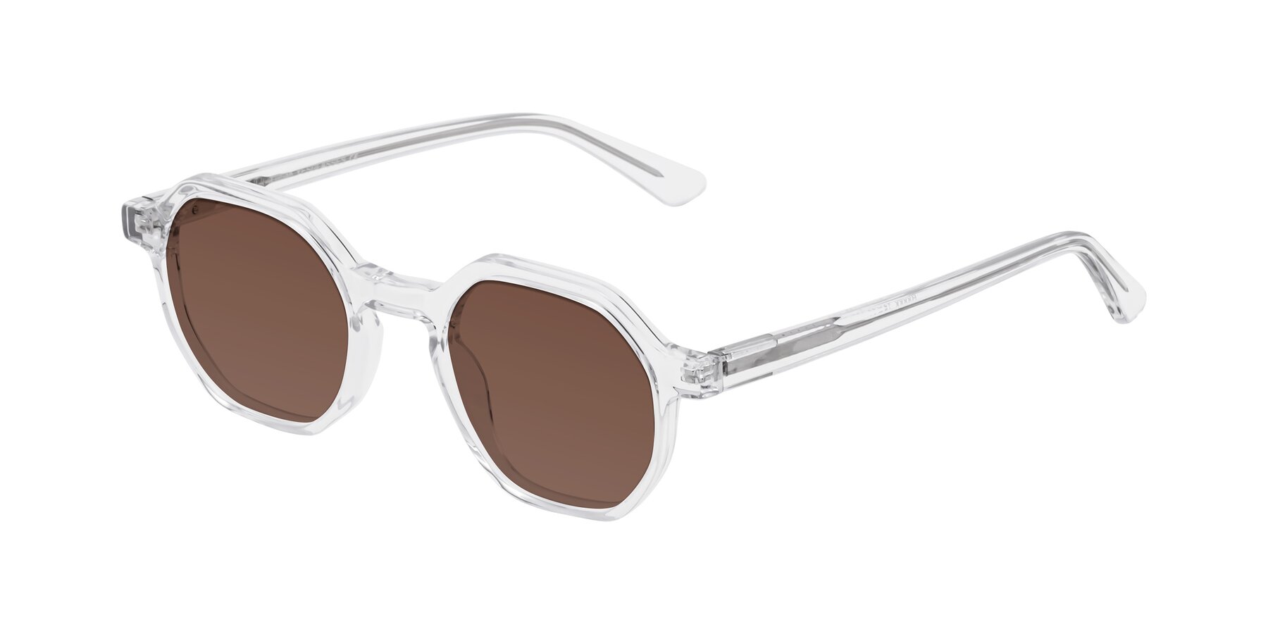 Angle of Lucian in Clear with Brown Tinted Lenses