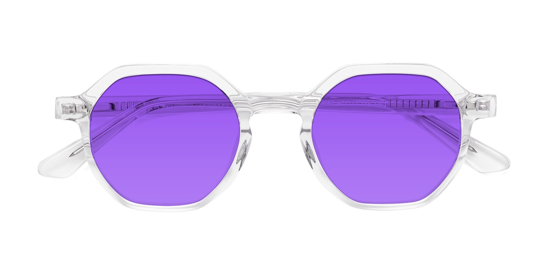 Folded Front of Lucian in Clear with Purple Tinted Lenses