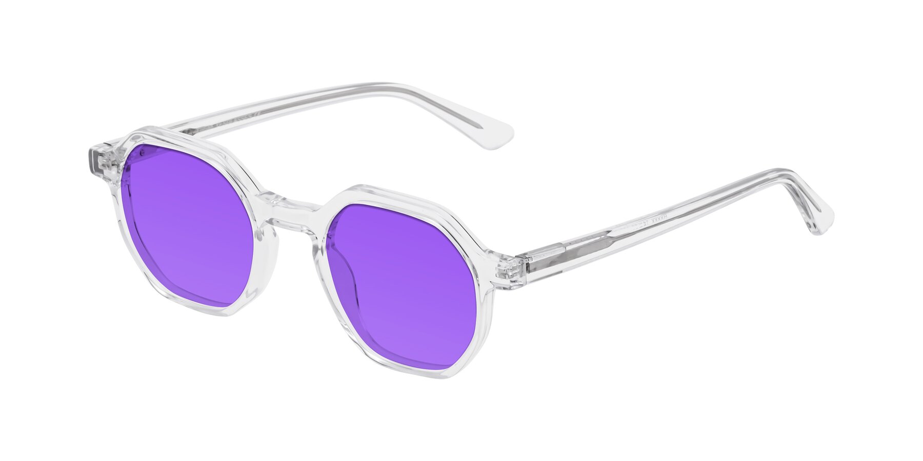 Angle of Lucian in Clear with Purple Tinted Lenses