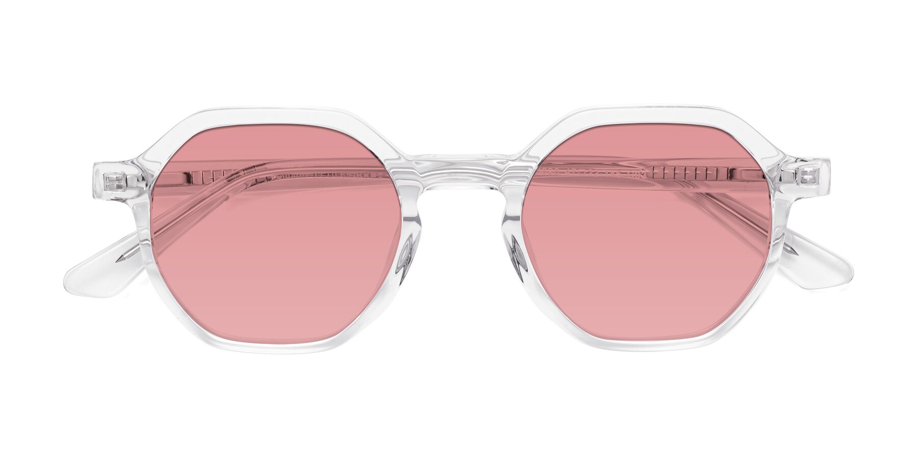 Folded Front of Lucian in Clear with Medium Garnet Tinted Lenses