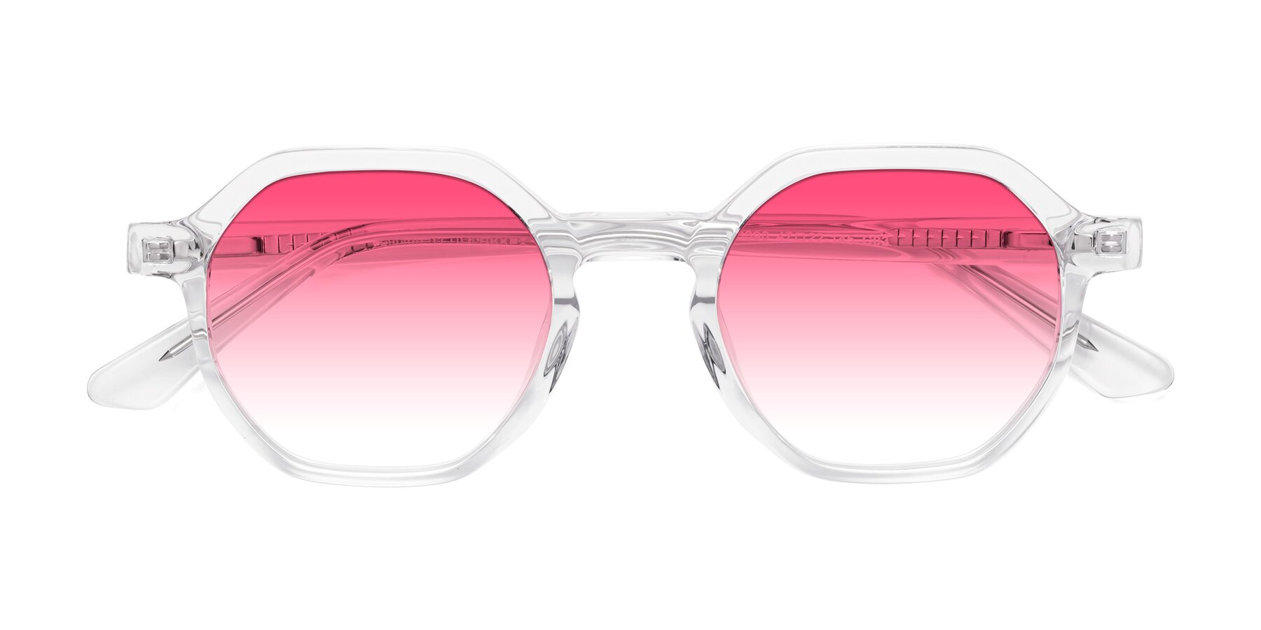 Folded Front of Lucian in Clear with Pink Gradient Lenses