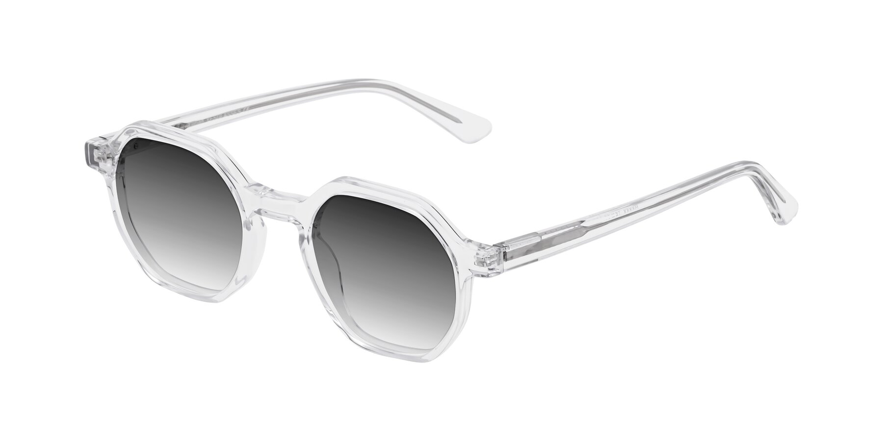 Angle of Lucian in Clear with Gray Gradient Lenses