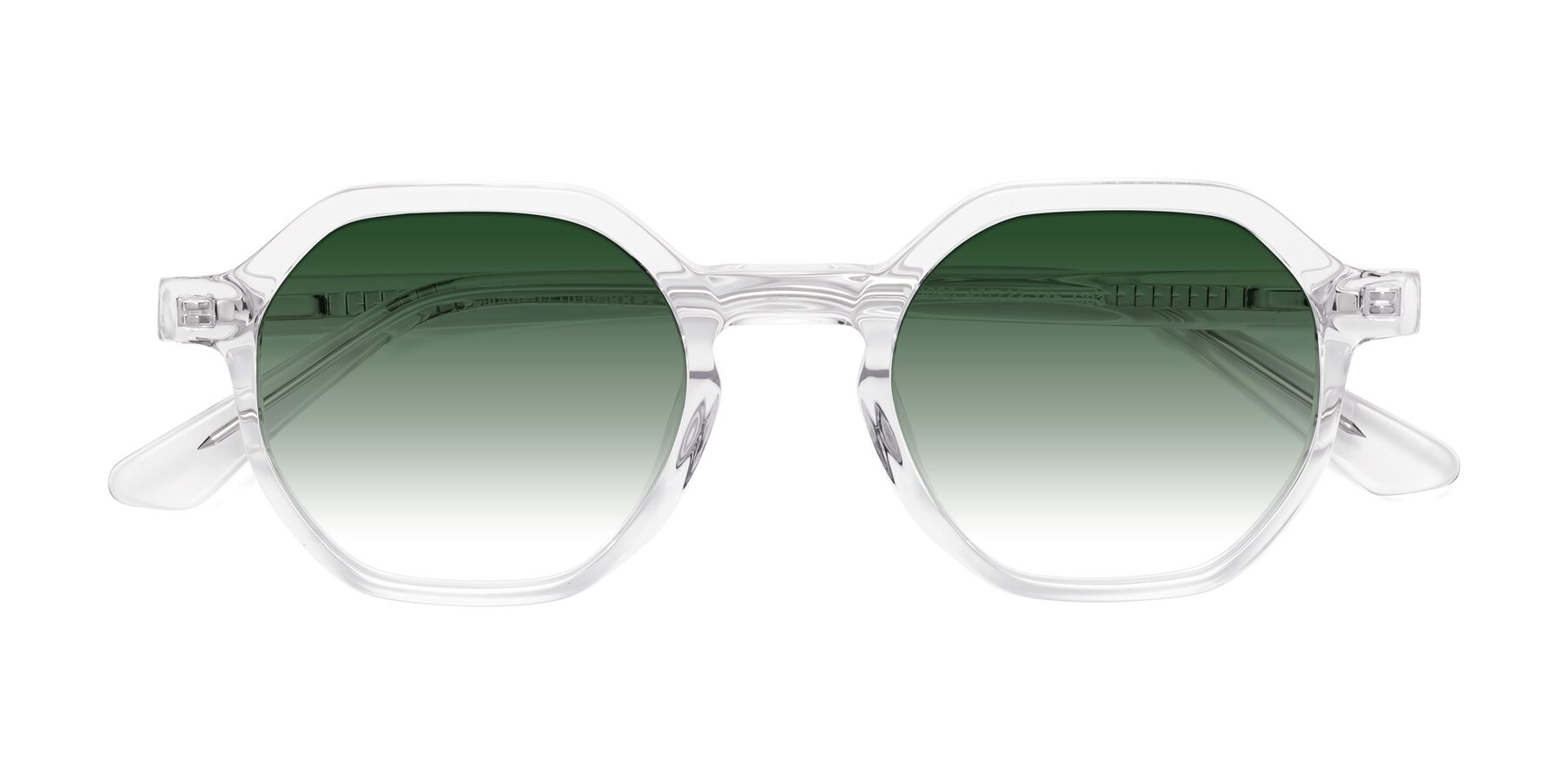Folded Front of Lucian in Clear with Green Gradient Lenses