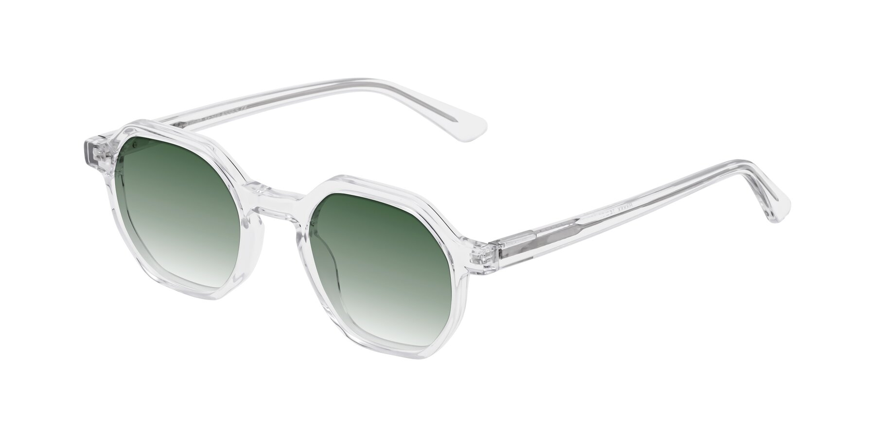 Angle of Lucian in Clear with Green Gradient Lenses