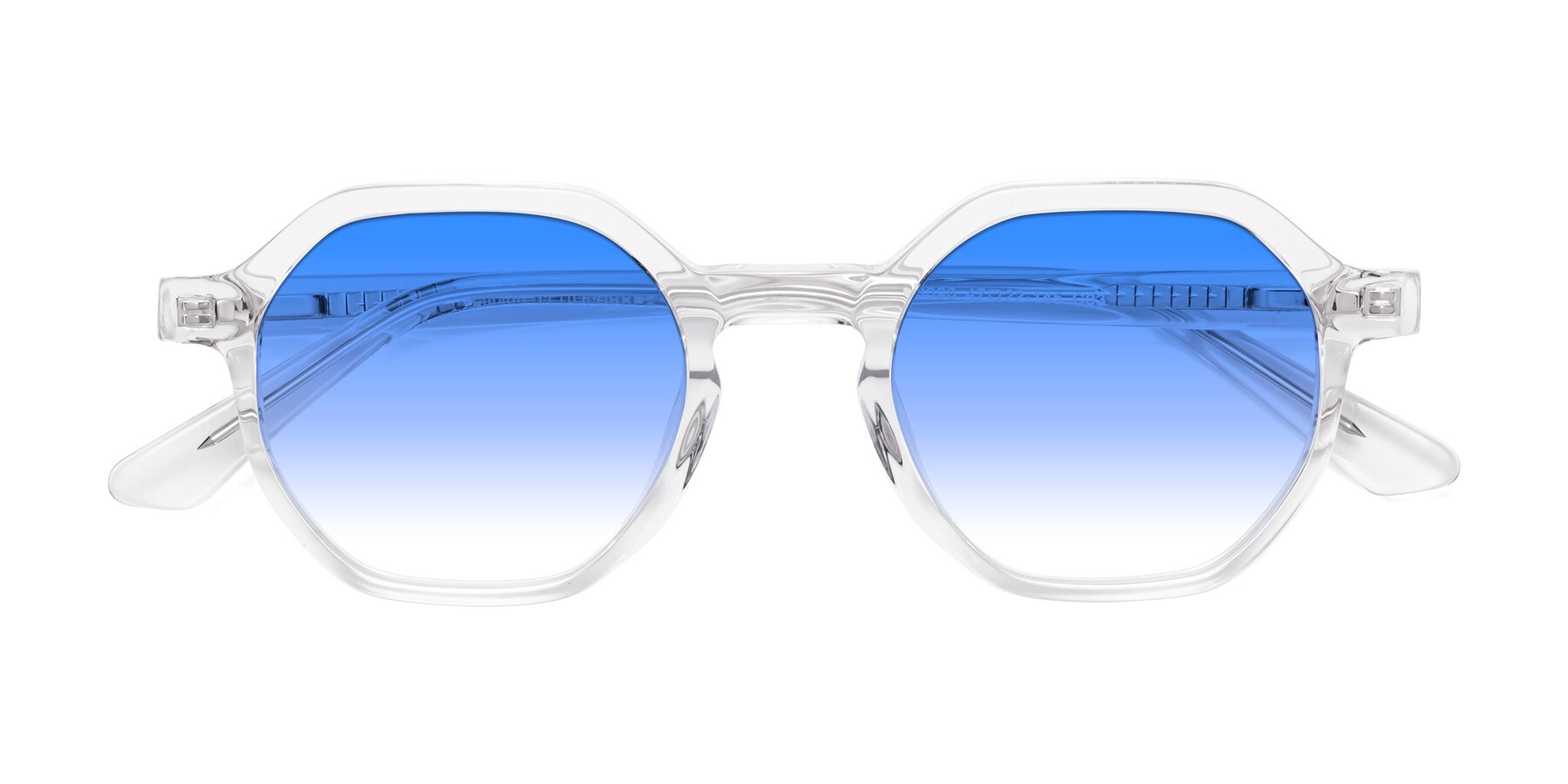 Folded Front of Lucian in Clear with Blue Gradient Lenses