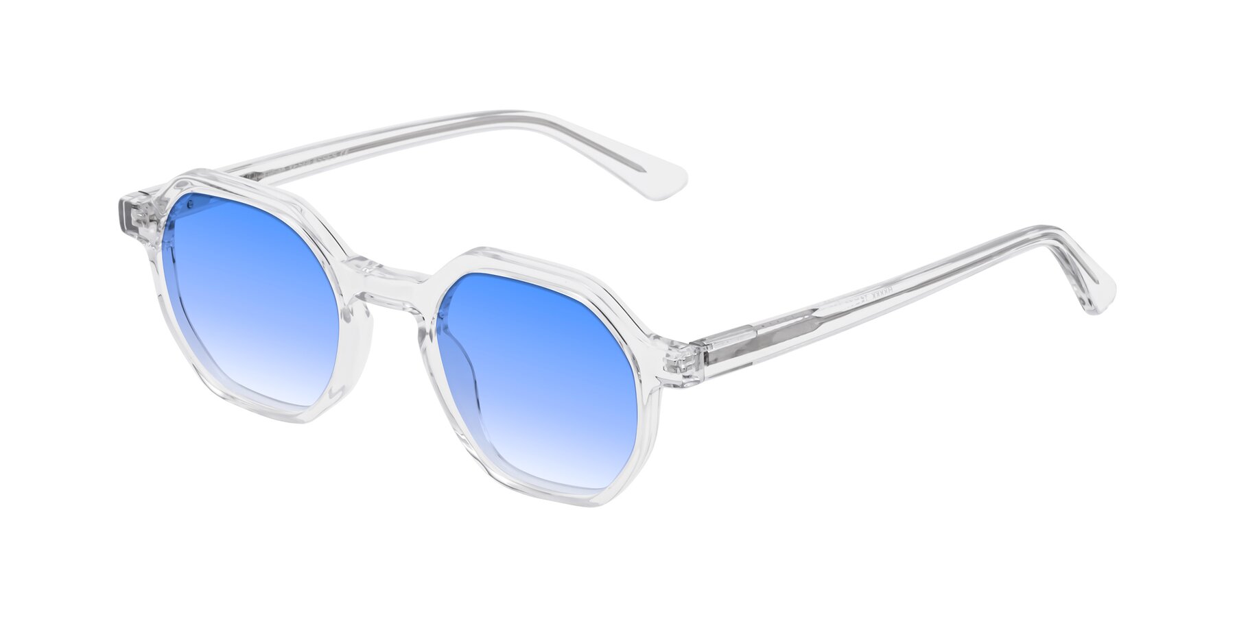 Angle of Lucian in Clear with Blue Gradient Lenses