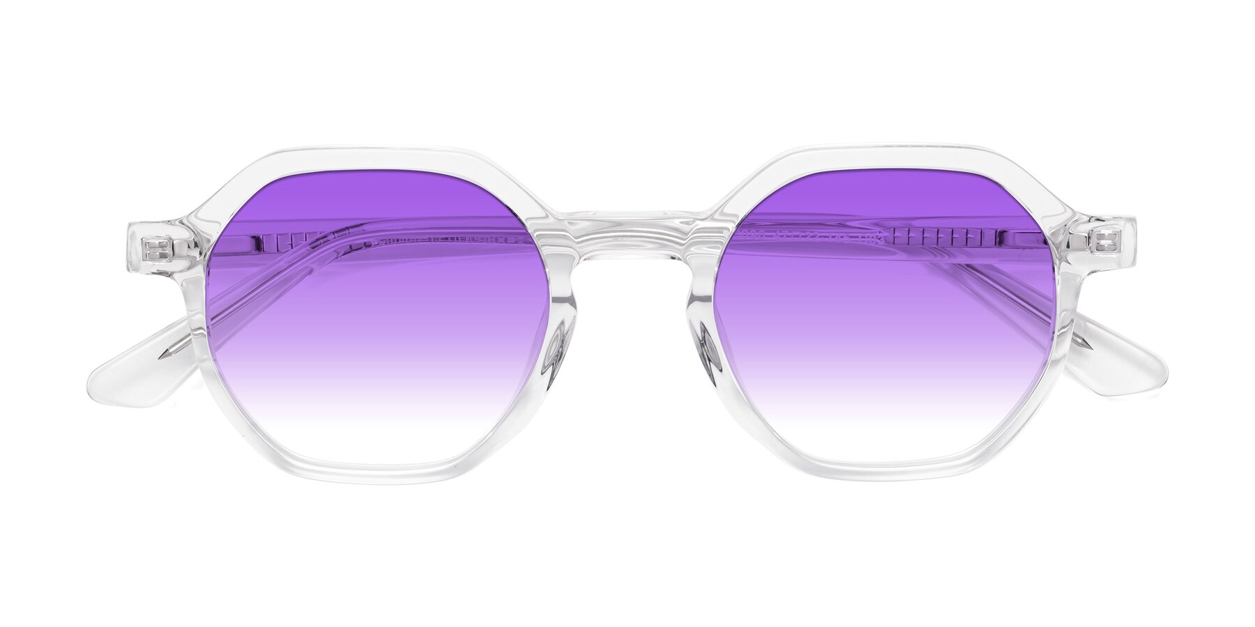 Folded Front of Lucian in Clear with Purple Gradient Lenses