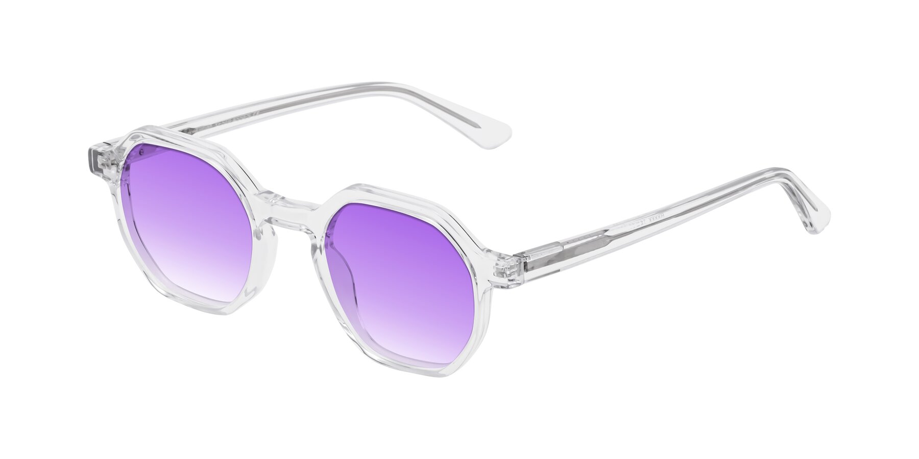 Angle of Lucian in Clear with Purple Gradient Lenses