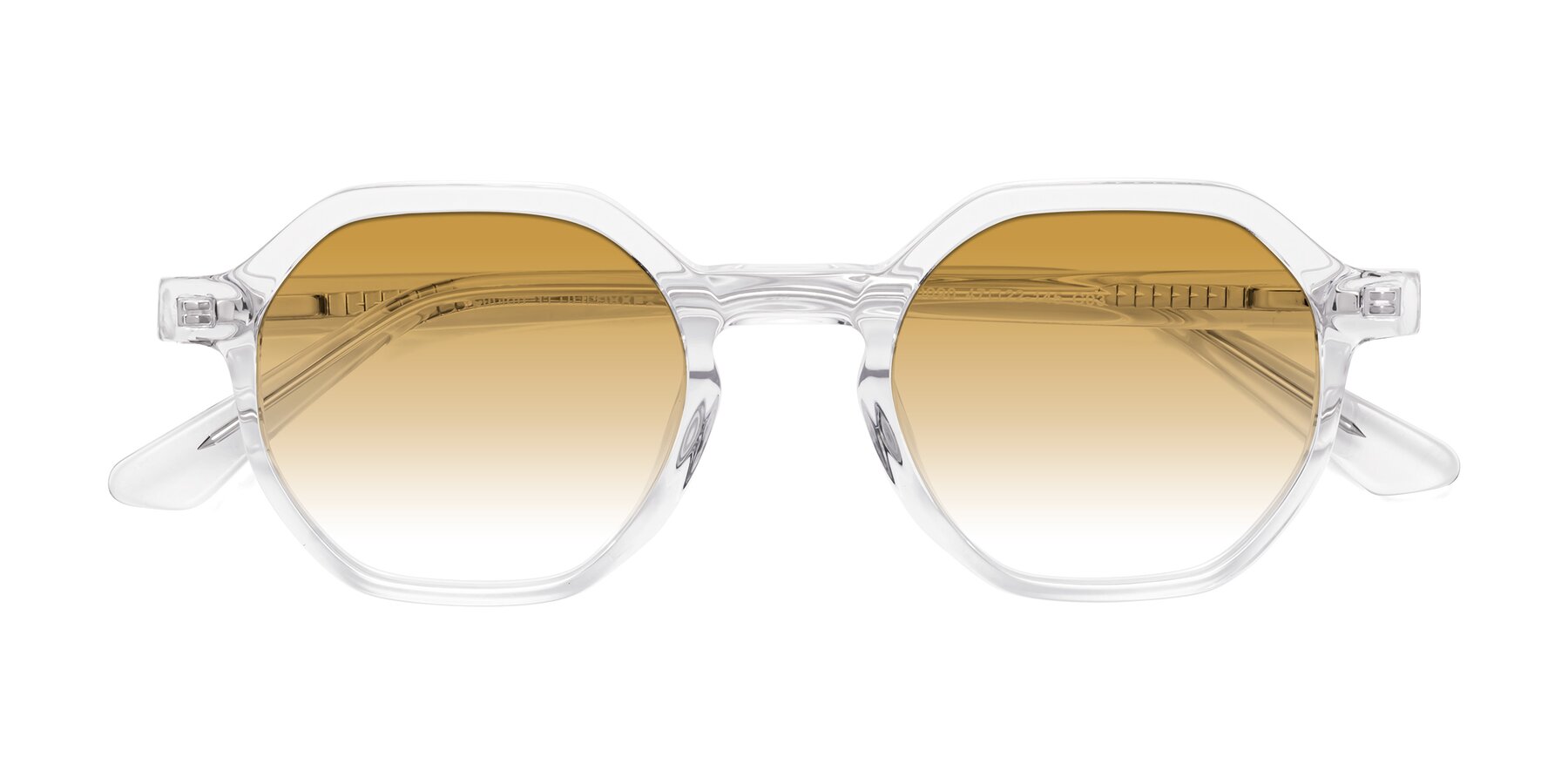 Folded Front of Lucian in Clear with Champagne Gradient Lenses