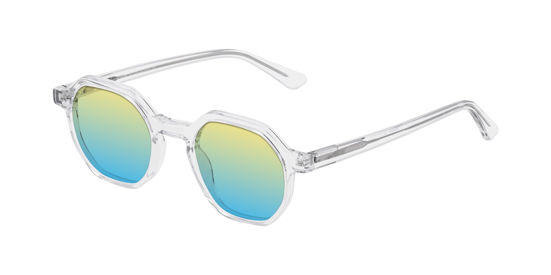 Angle of Lucian in Clear with Yellow / Blue Gradient Lenses