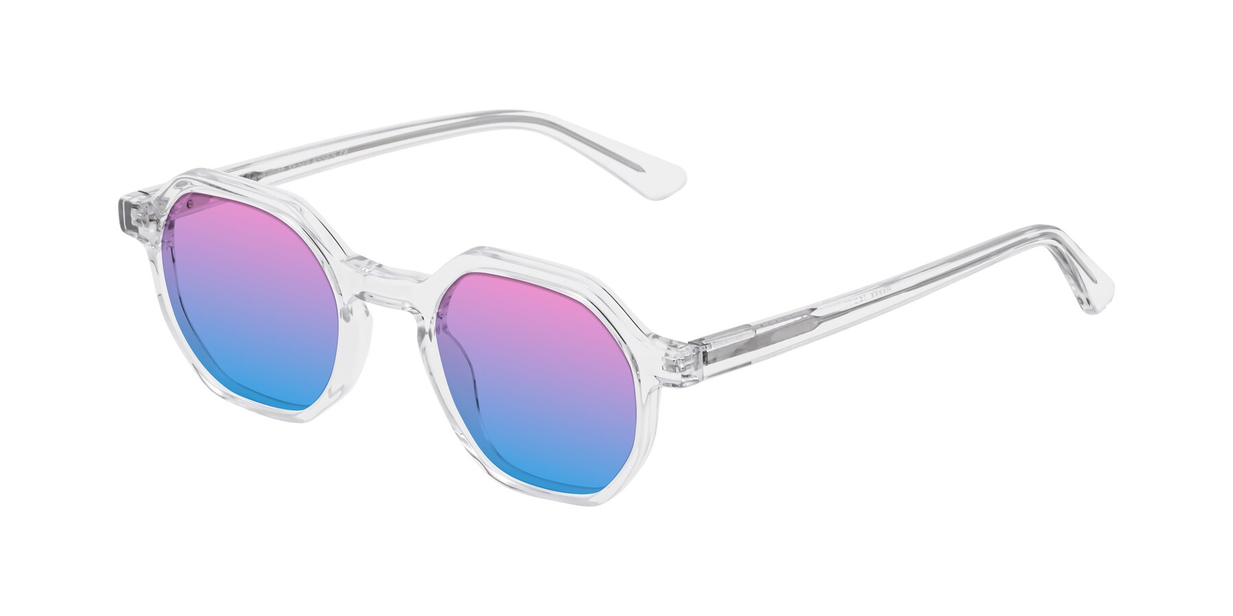 Angle of Lucian in Clear with Pink / Blue Gradient Lenses