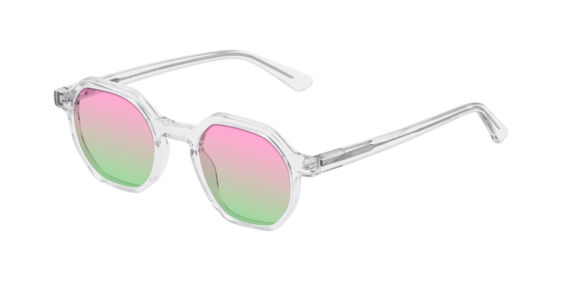 Angle of Lucian in Clear with Pink / Green Gradient Lenses