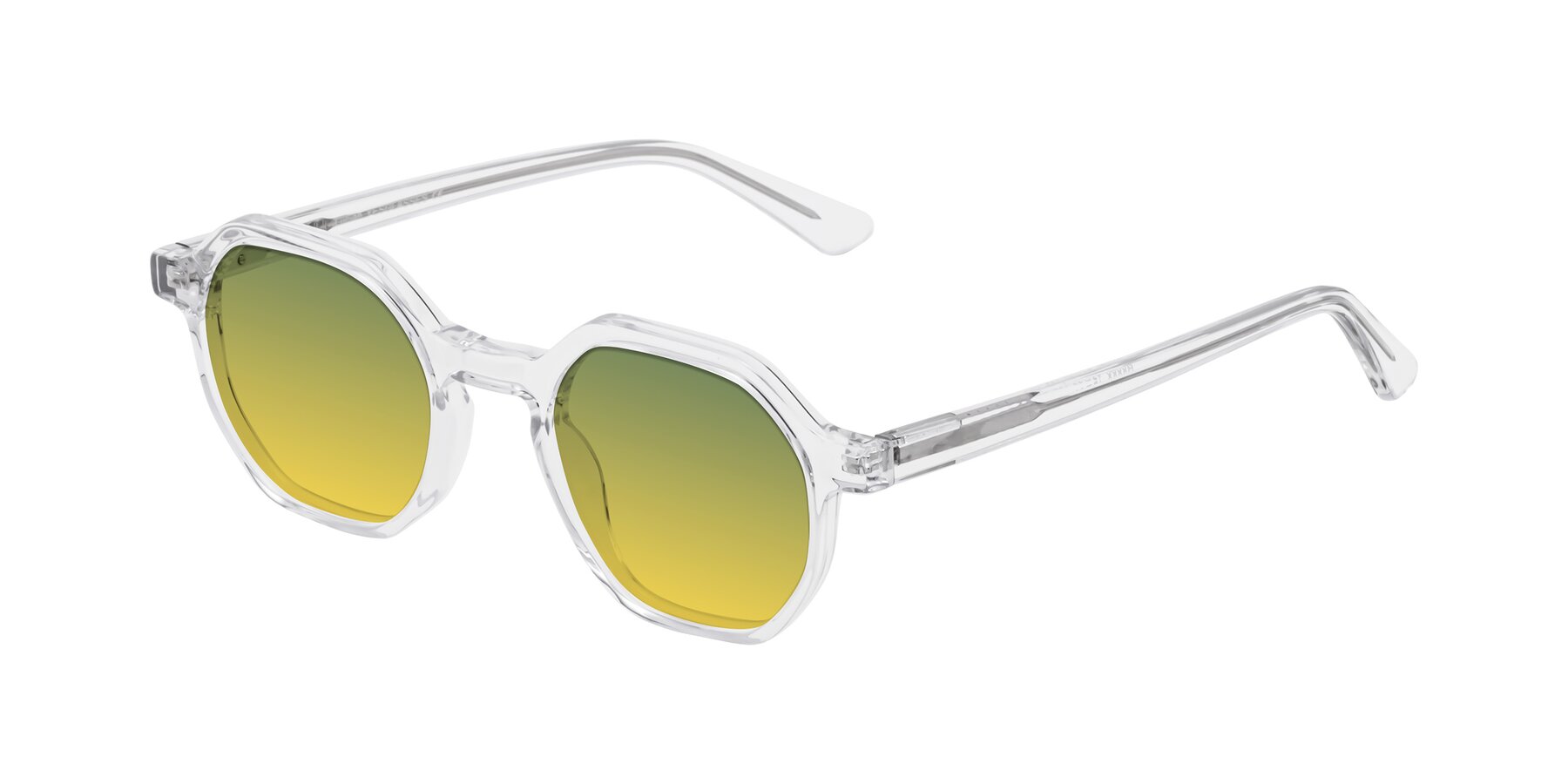 Angle of Lucian in Clear with Green / Yellow Gradient Lenses
