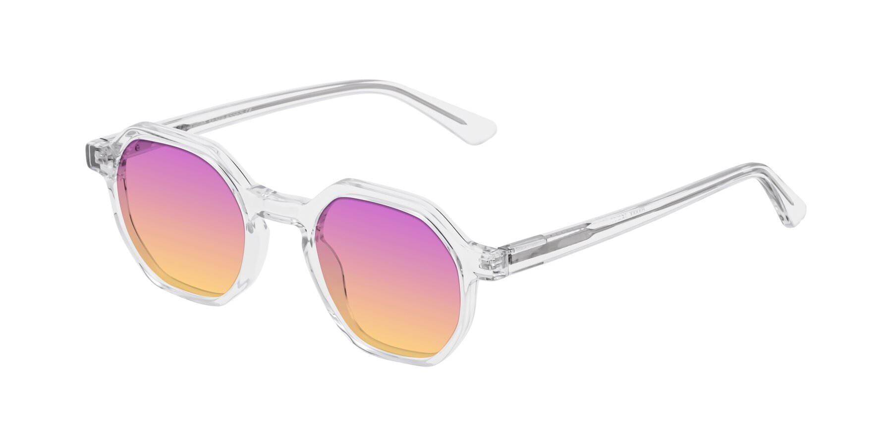 Angle of Lucian in Clear with Purple / Yellow Gradient Lenses