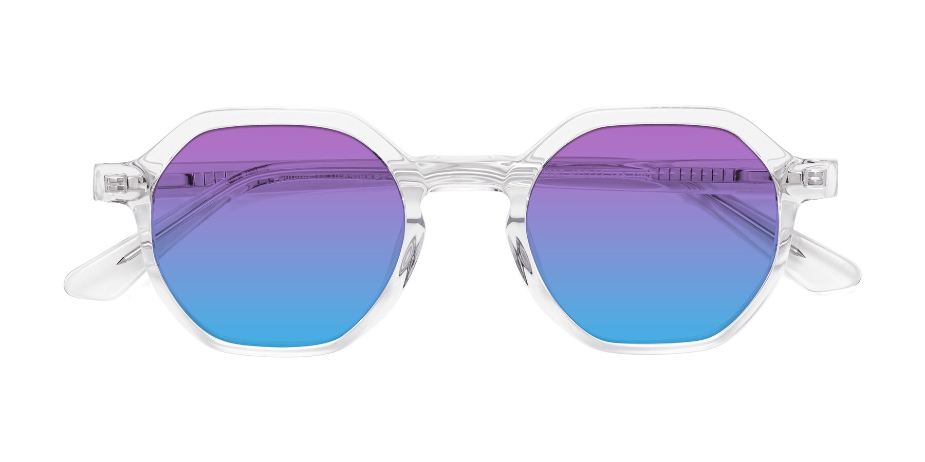 Folded Front of Lucian in Clear with Purple / Blue Gradient Lenses