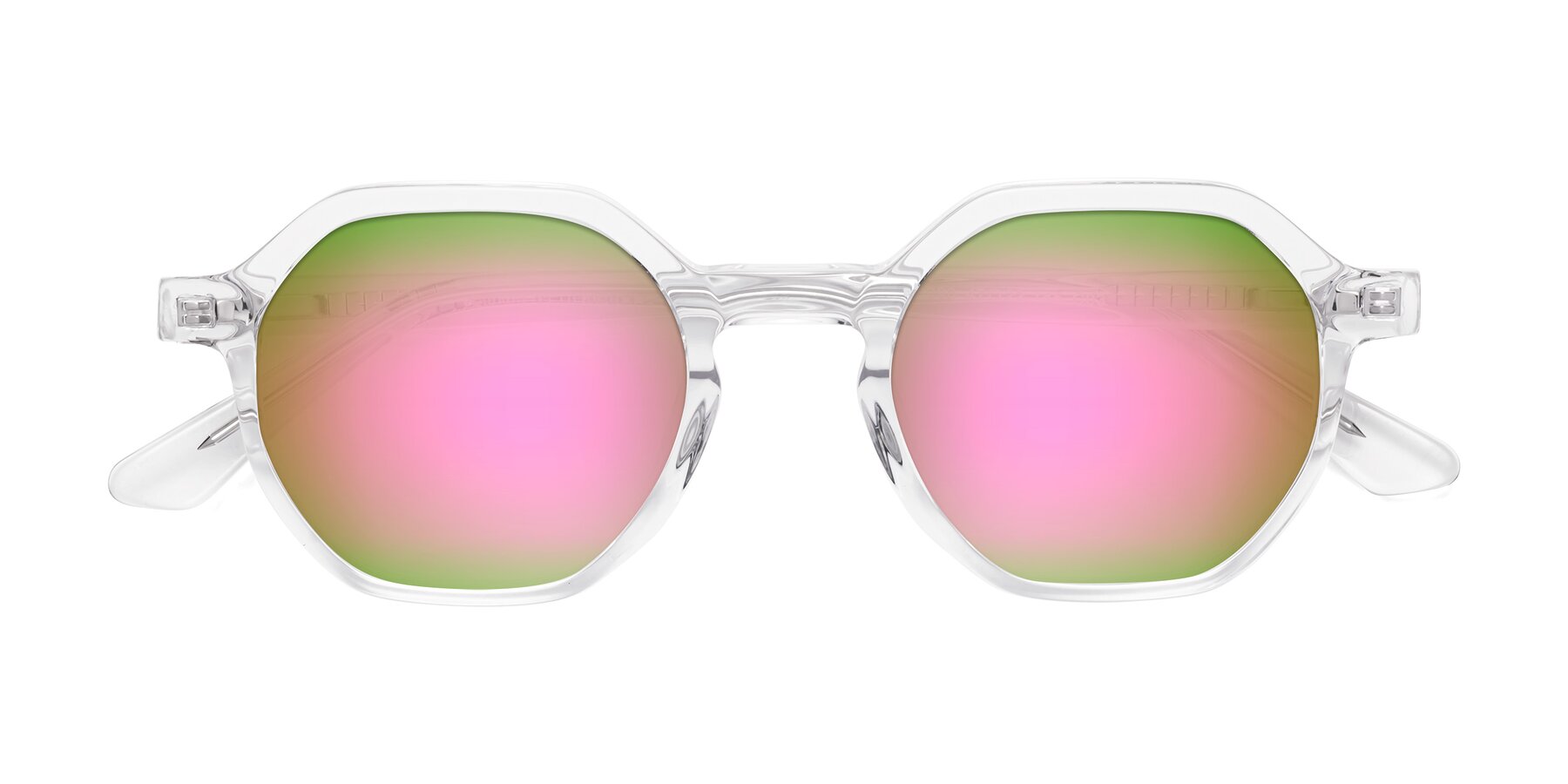 Folded Front of Lucian in Clear with Pink Mirrored Lenses