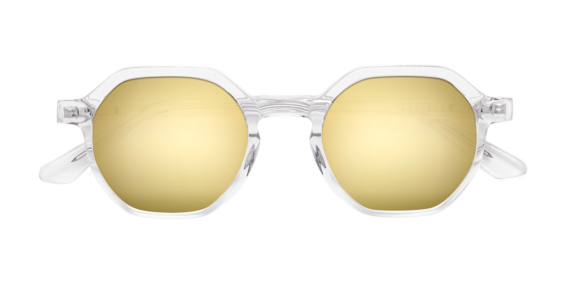 Folded Front of Lucian in Clear with Gold Mirrored Lenses