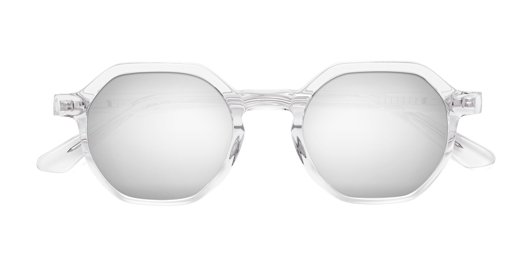 Folded Front of Lucian in Clear with Silver Mirrored Lenses