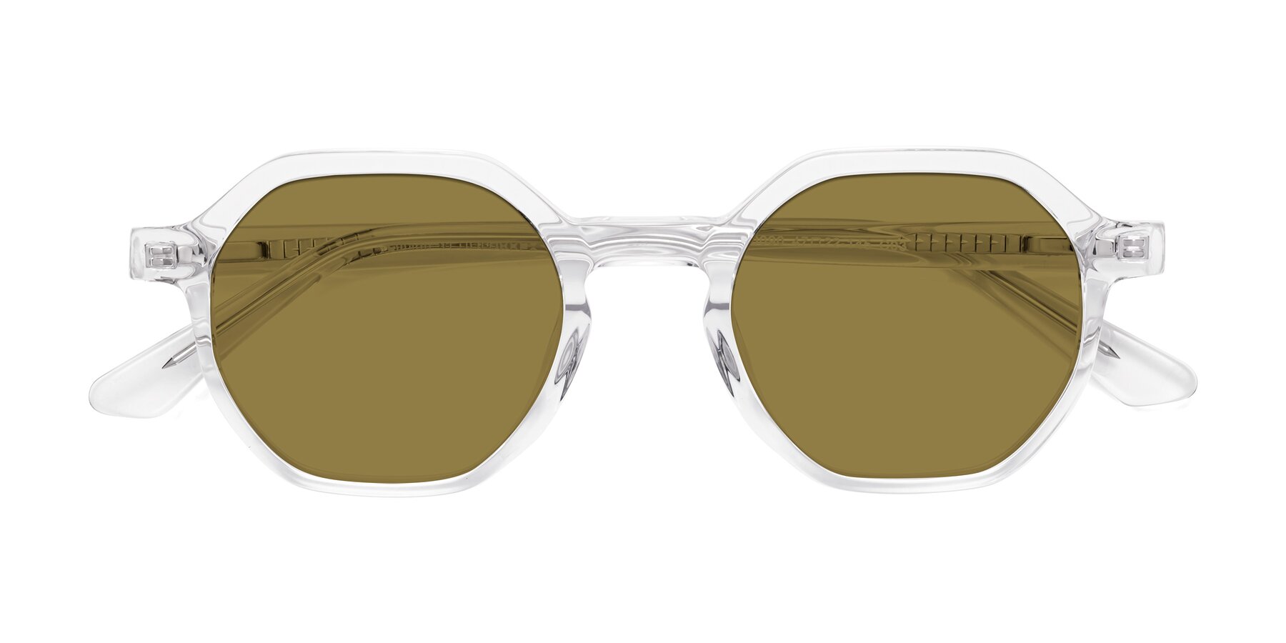 Folded Front of Lucian in Clear with Brown Polarized Lenses