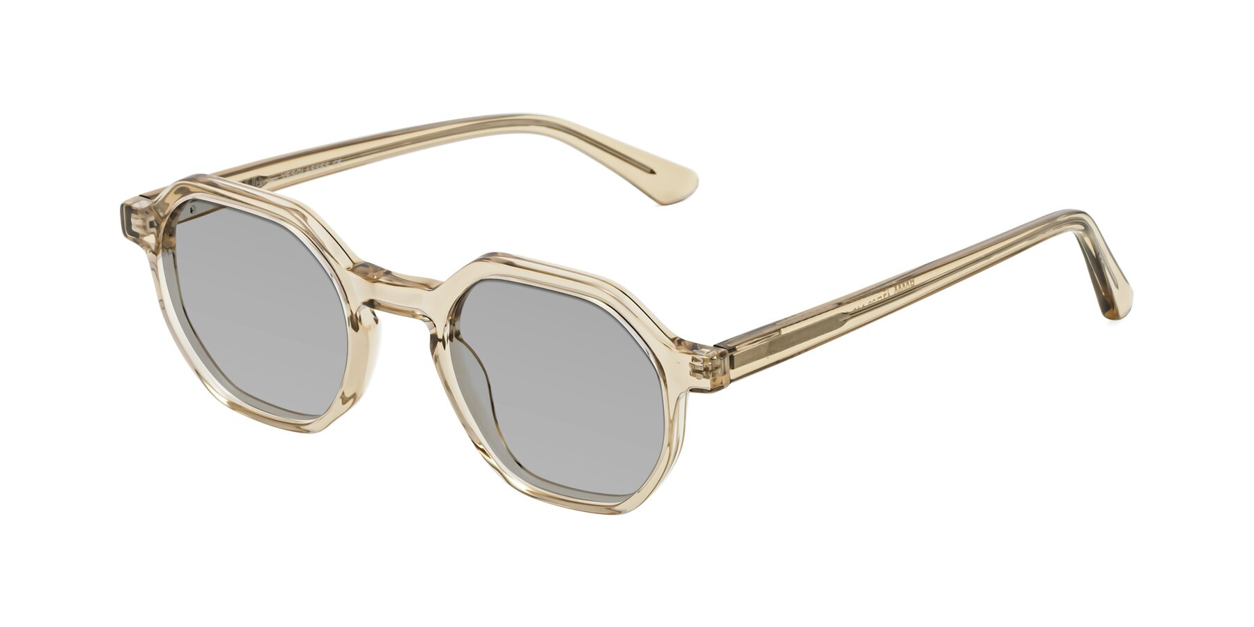 Angle of Lucian in Champagne with Light Gray Tinted Lenses