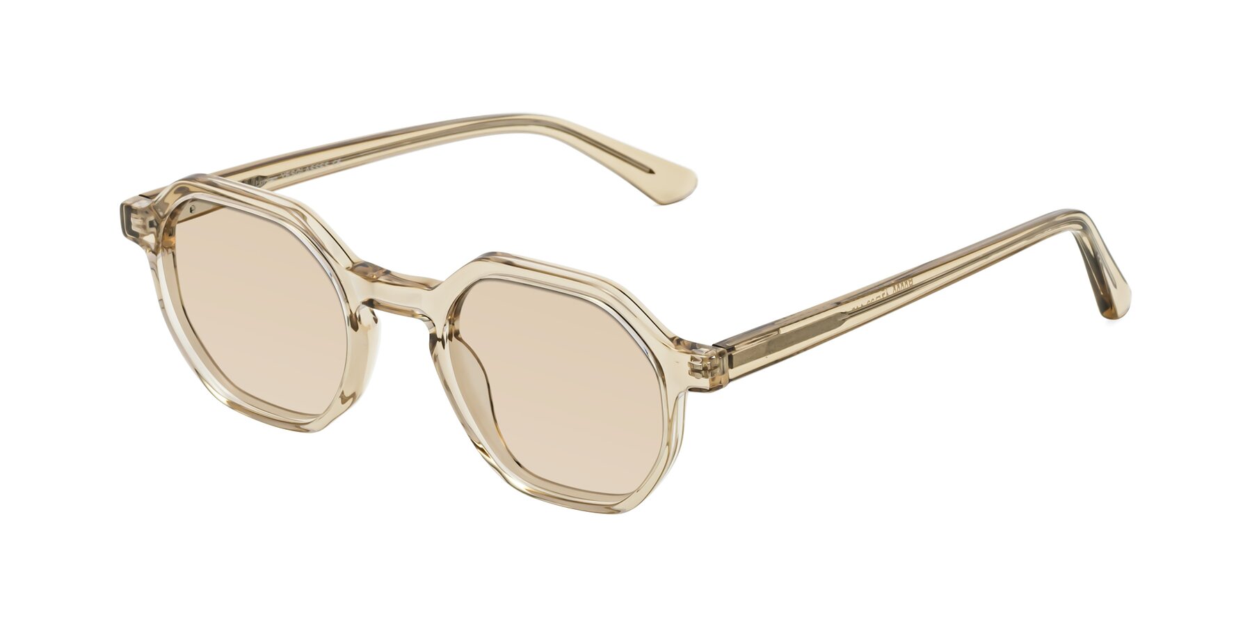 Angle of Lucian in Champagne with Light Brown Tinted Lenses