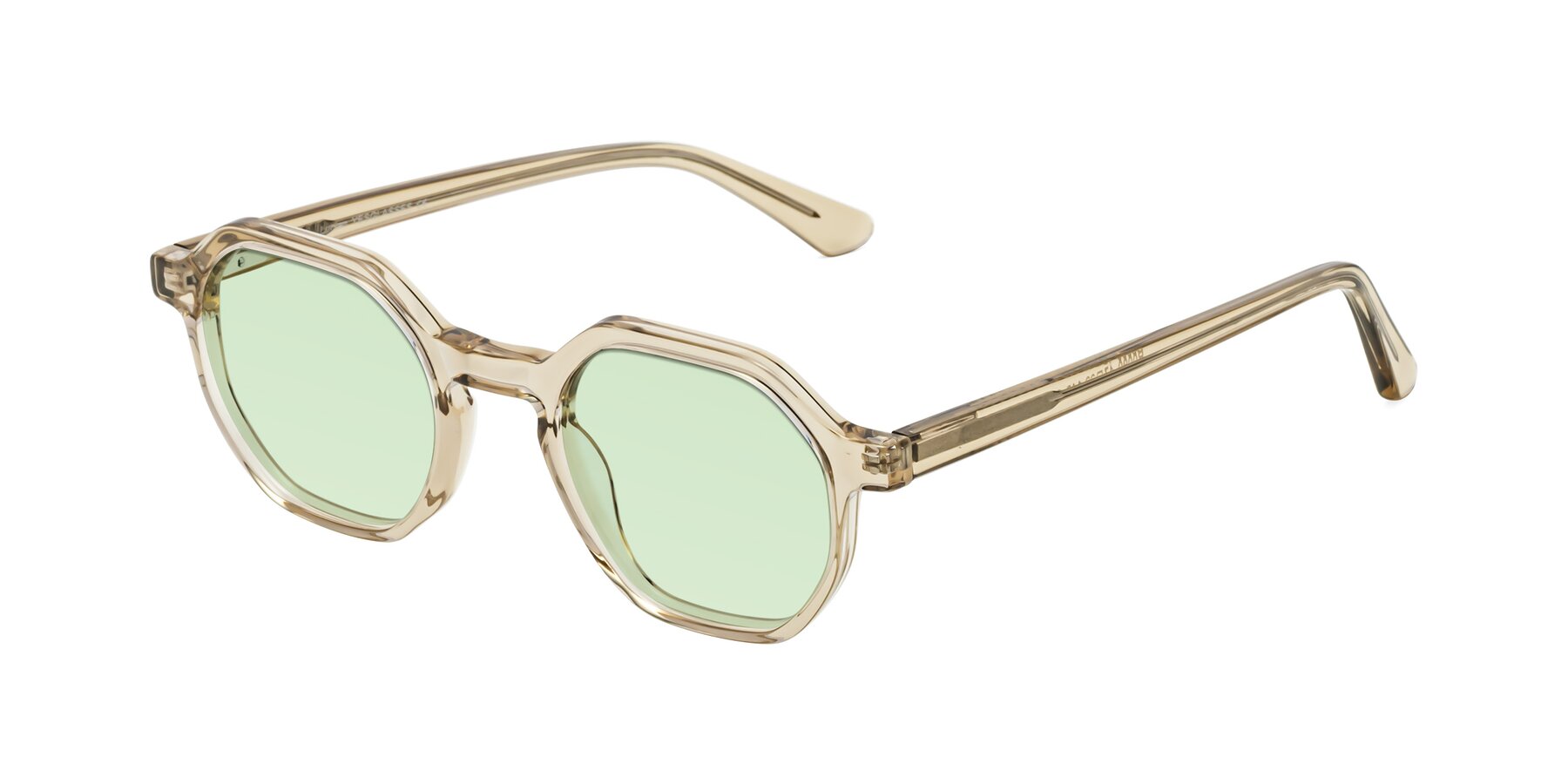 Angle of Lucian in Champagne with Light Green Tinted Lenses