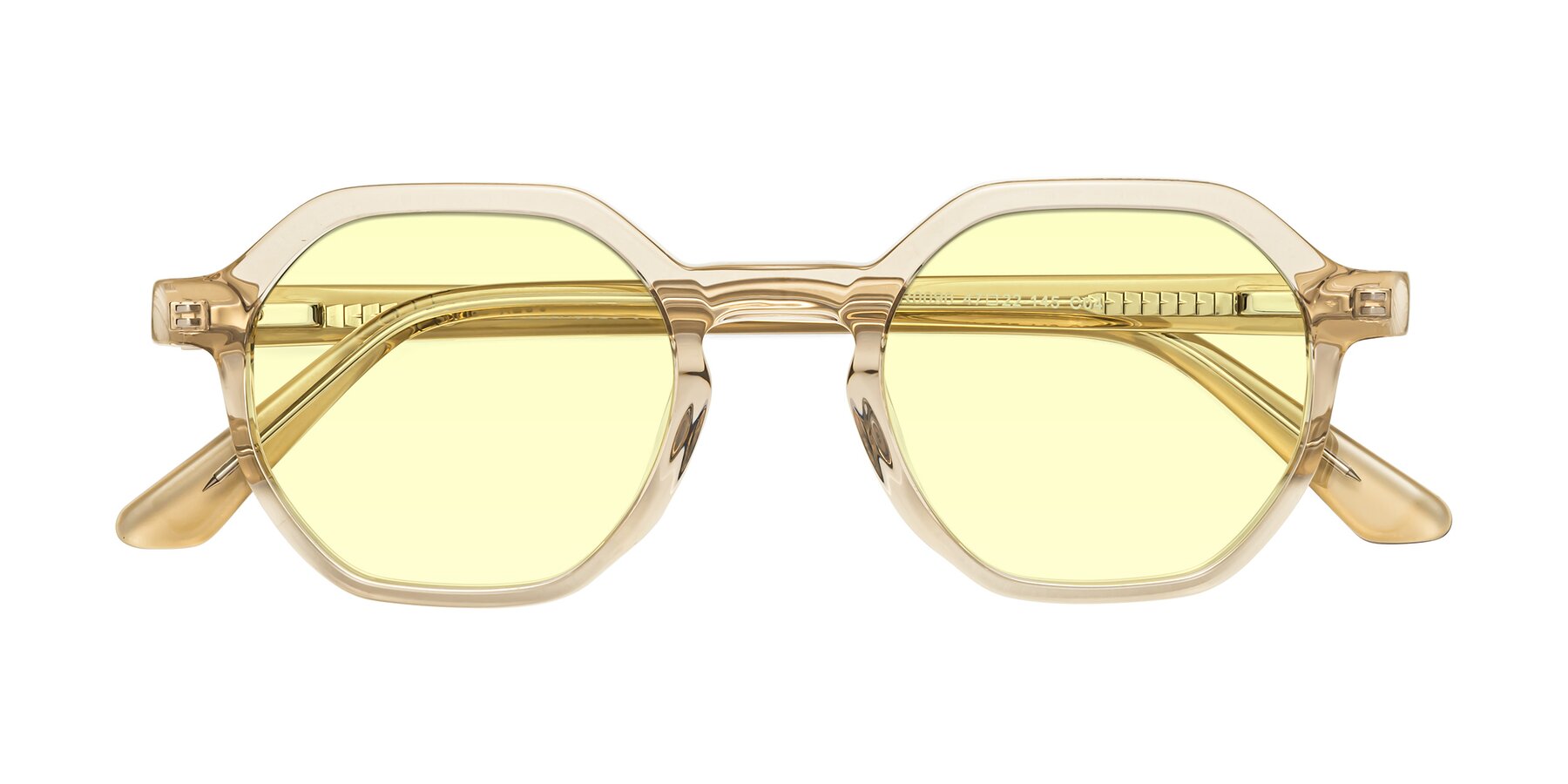 Folded Front of Lucian in Champagne with Light Yellow Tinted Lenses