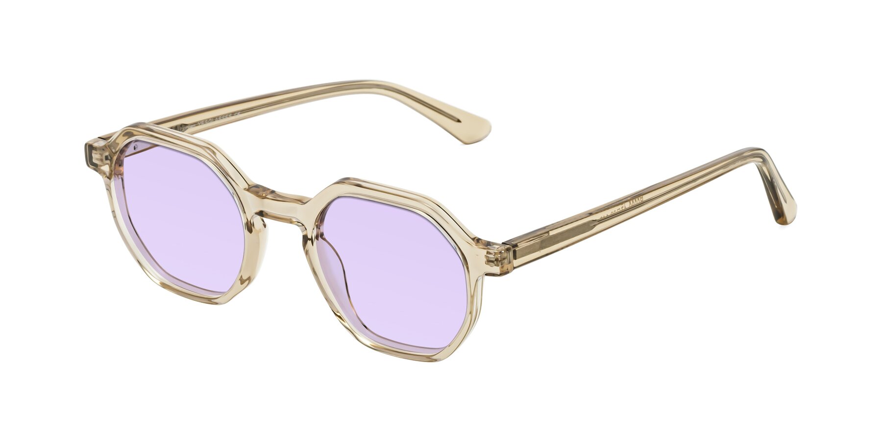 Angle of Lucian in Champagne with Light Purple Tinted Lenses