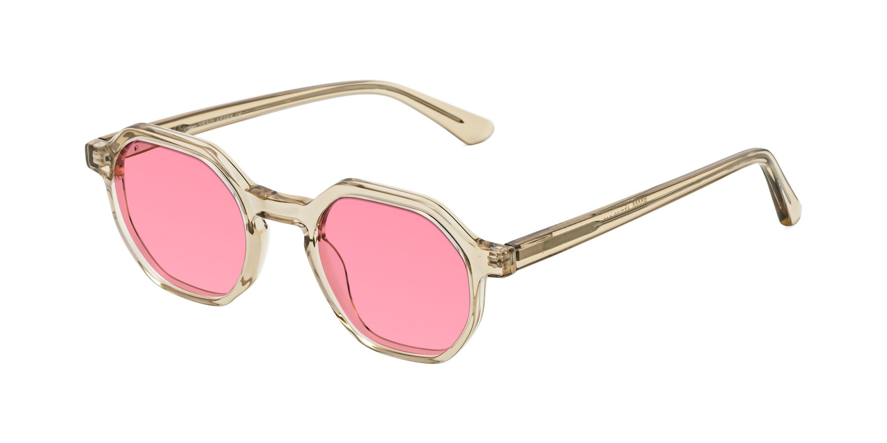 Angle of Lucian in Champagne with Pink Tinted Lenses