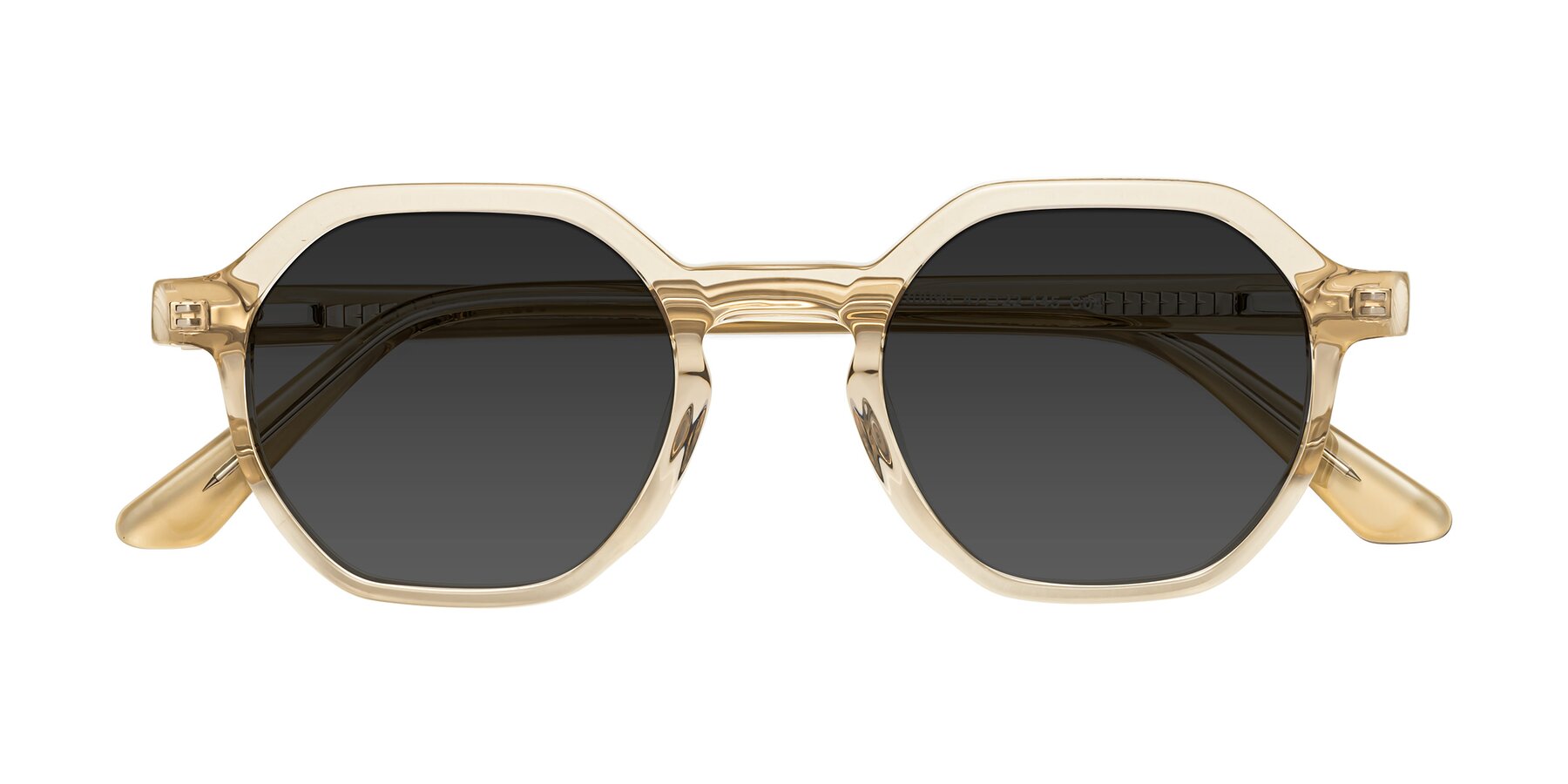 Folded Front of Lucian in Champagne with Gray Tinted Lenses