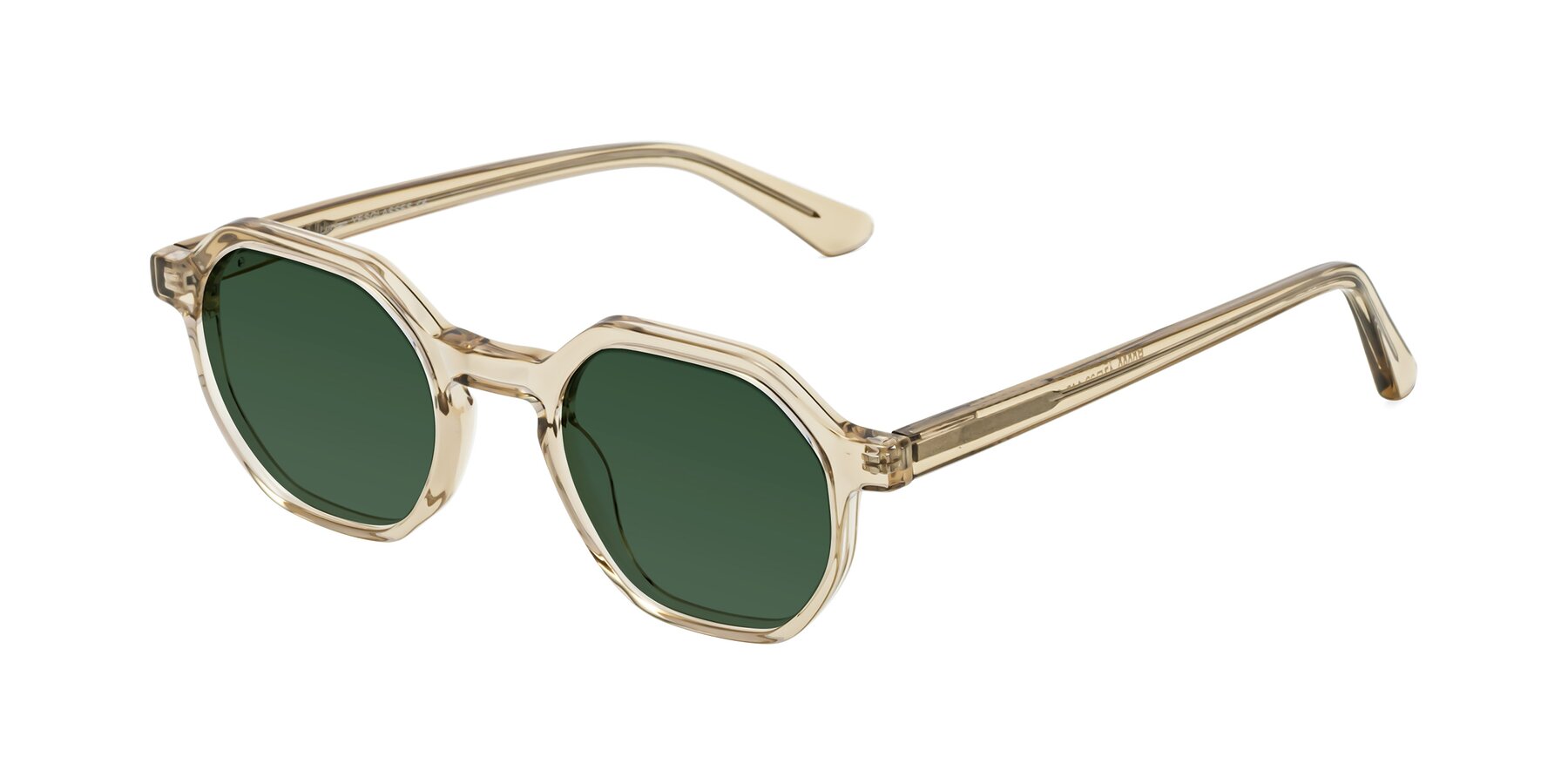 Angle of Lucian in Champagne with Green Tinted Lenses