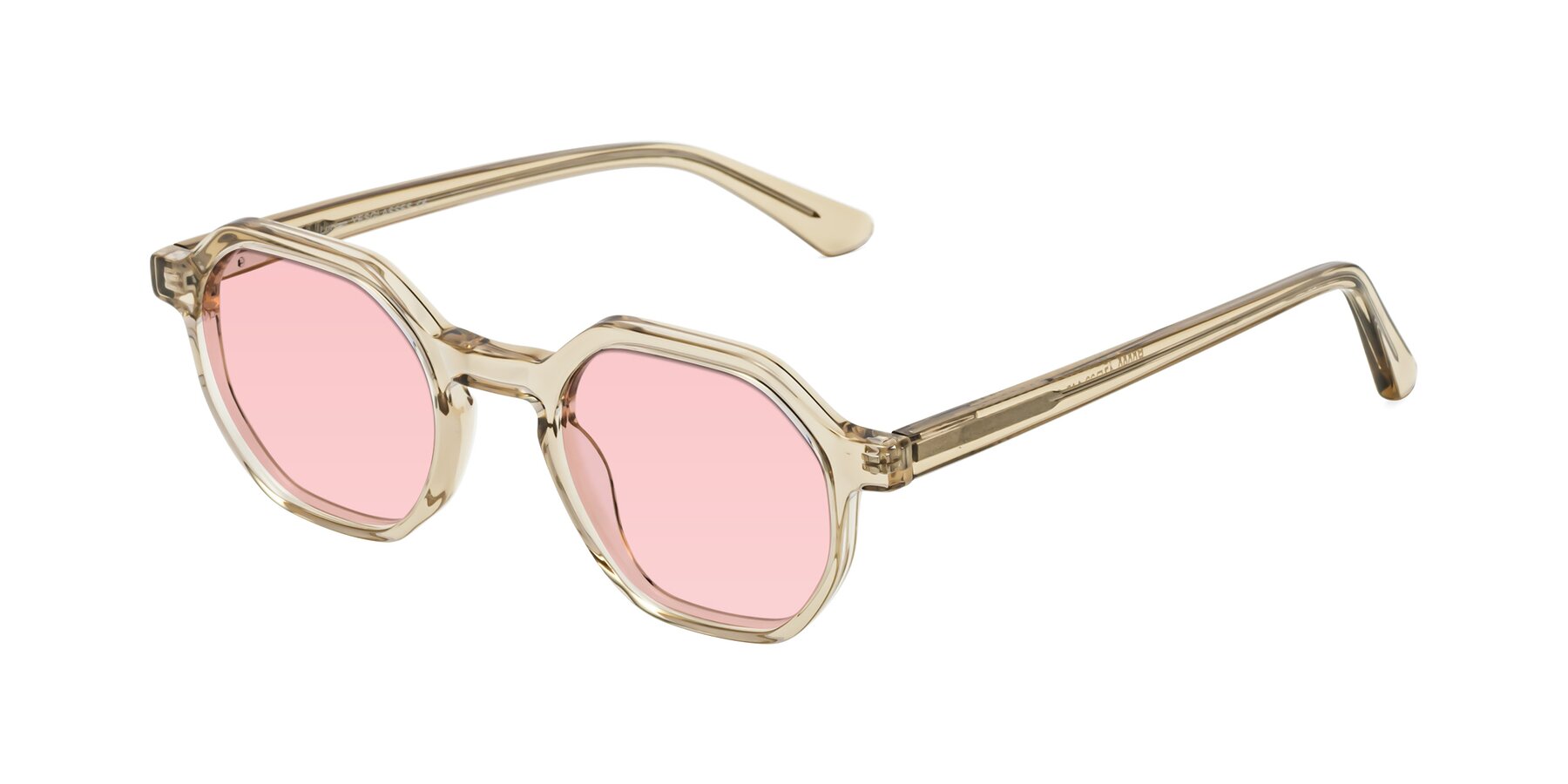 Angle of Lucian in Champagne with Light Garnet Tinted Lenses