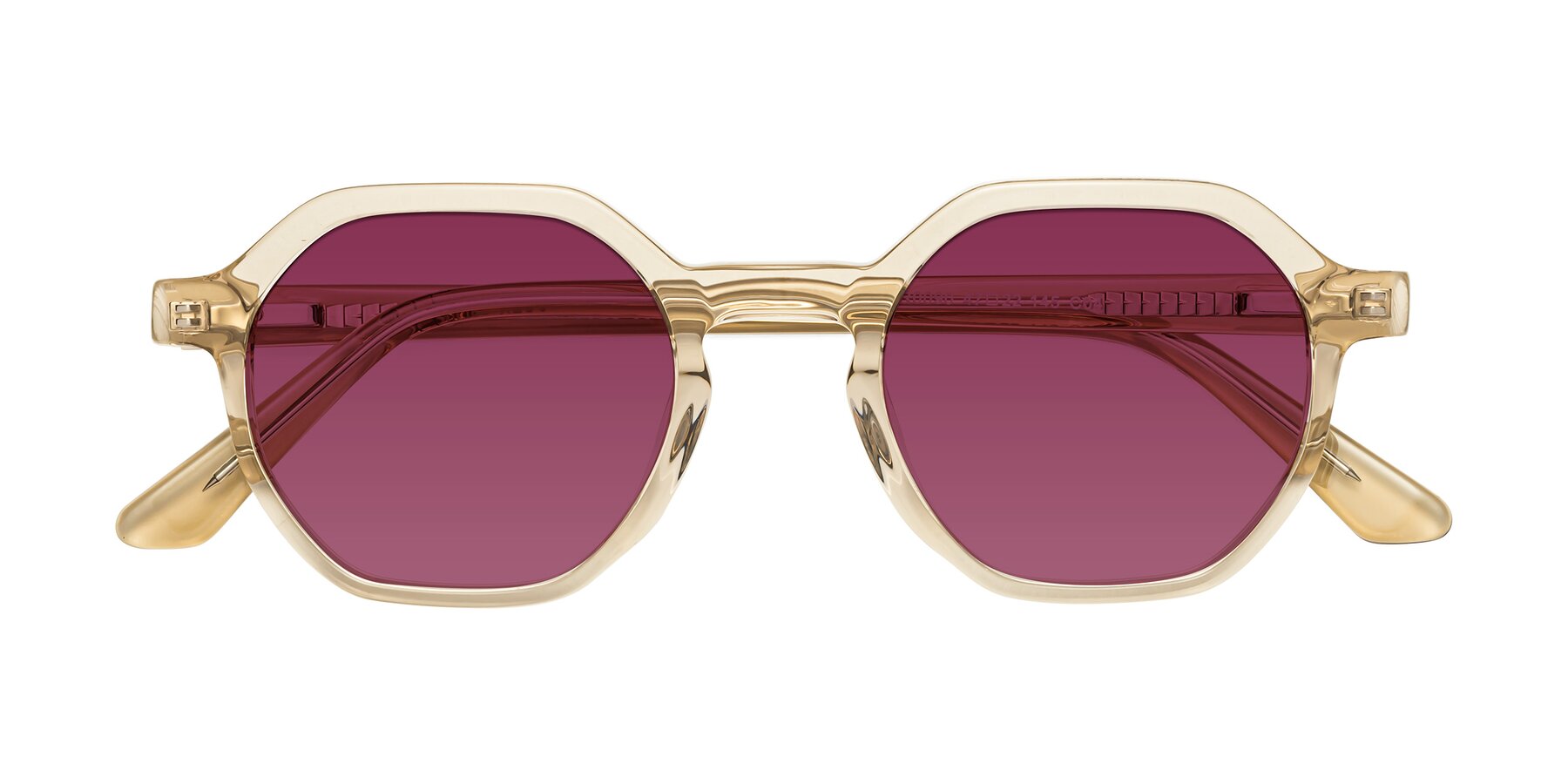 Folded Front of Lucian in Champagne with Wine Tinted Lenses