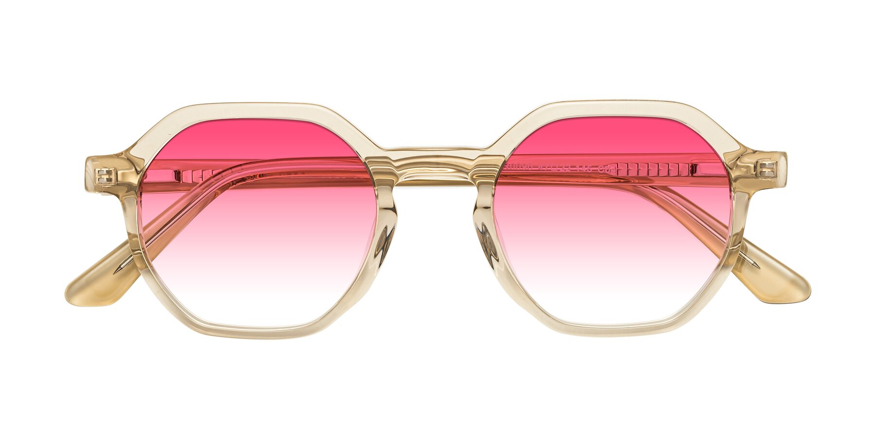 Folded Front of Lucian in Champagne with Pink Gradient Lenses