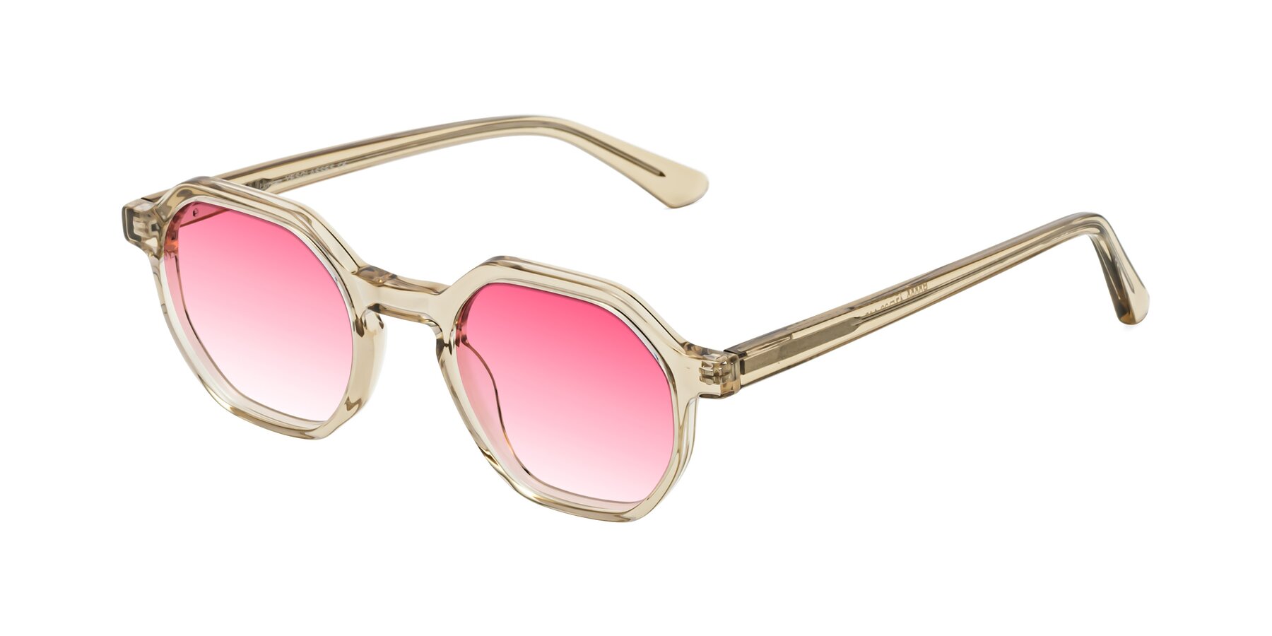 Angle of Lucian in Champagne with Pink Gradient Lenses