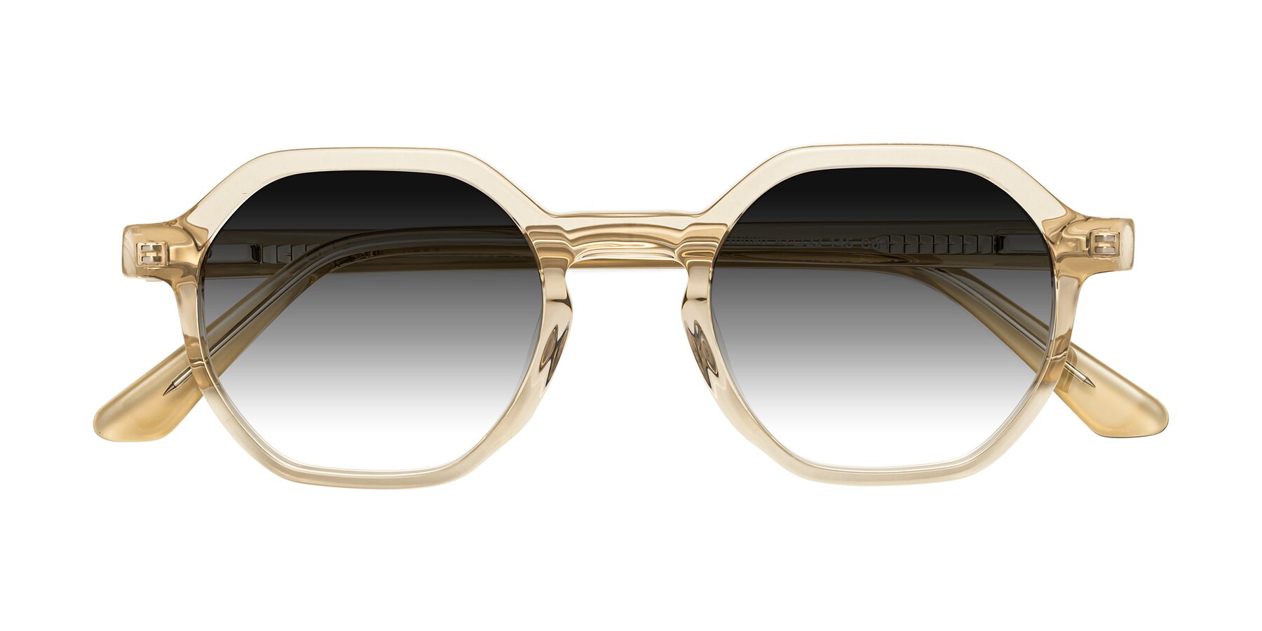 Folded Front of Lucian in Champagne with Gray Gradient Lenses