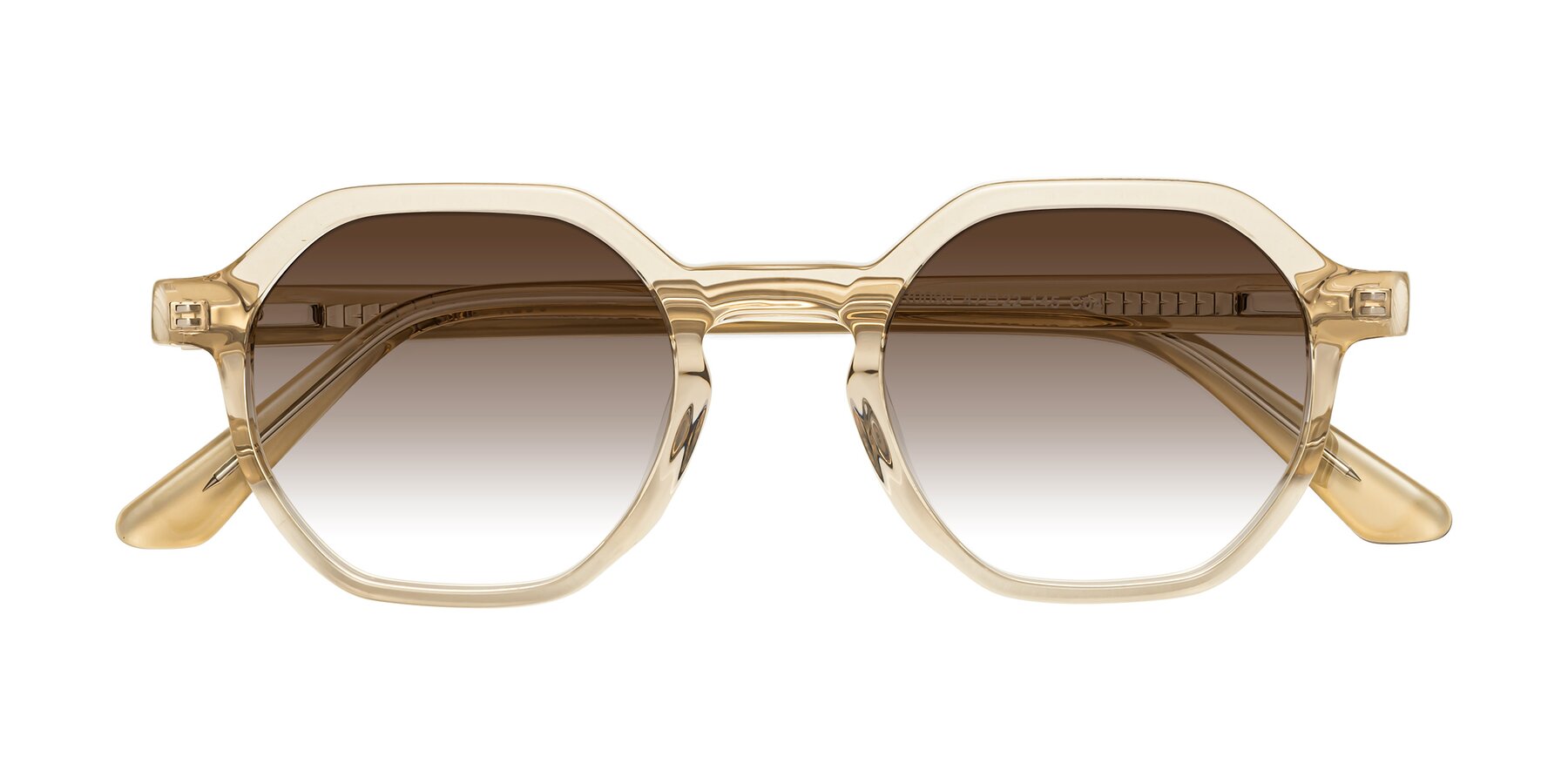 Folded Front of Lucian in Champagne with Brown Gradient Lenses