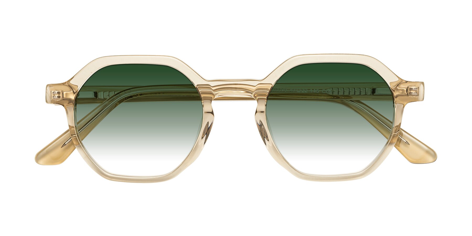 Folded Front of Lucian in Champagne with Green Gradient Lenses