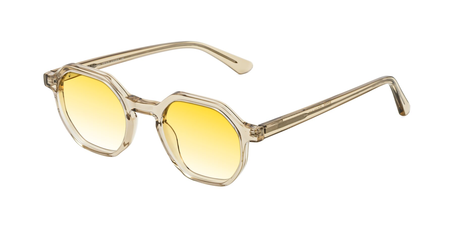 Angle of Lucian in Champagne with Yellow Gradient Lenses