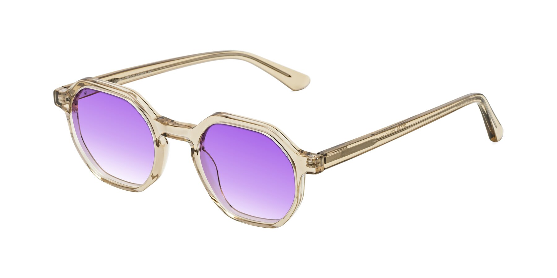 Angle of Lucian in Champagne with Purple Gradient Lenses