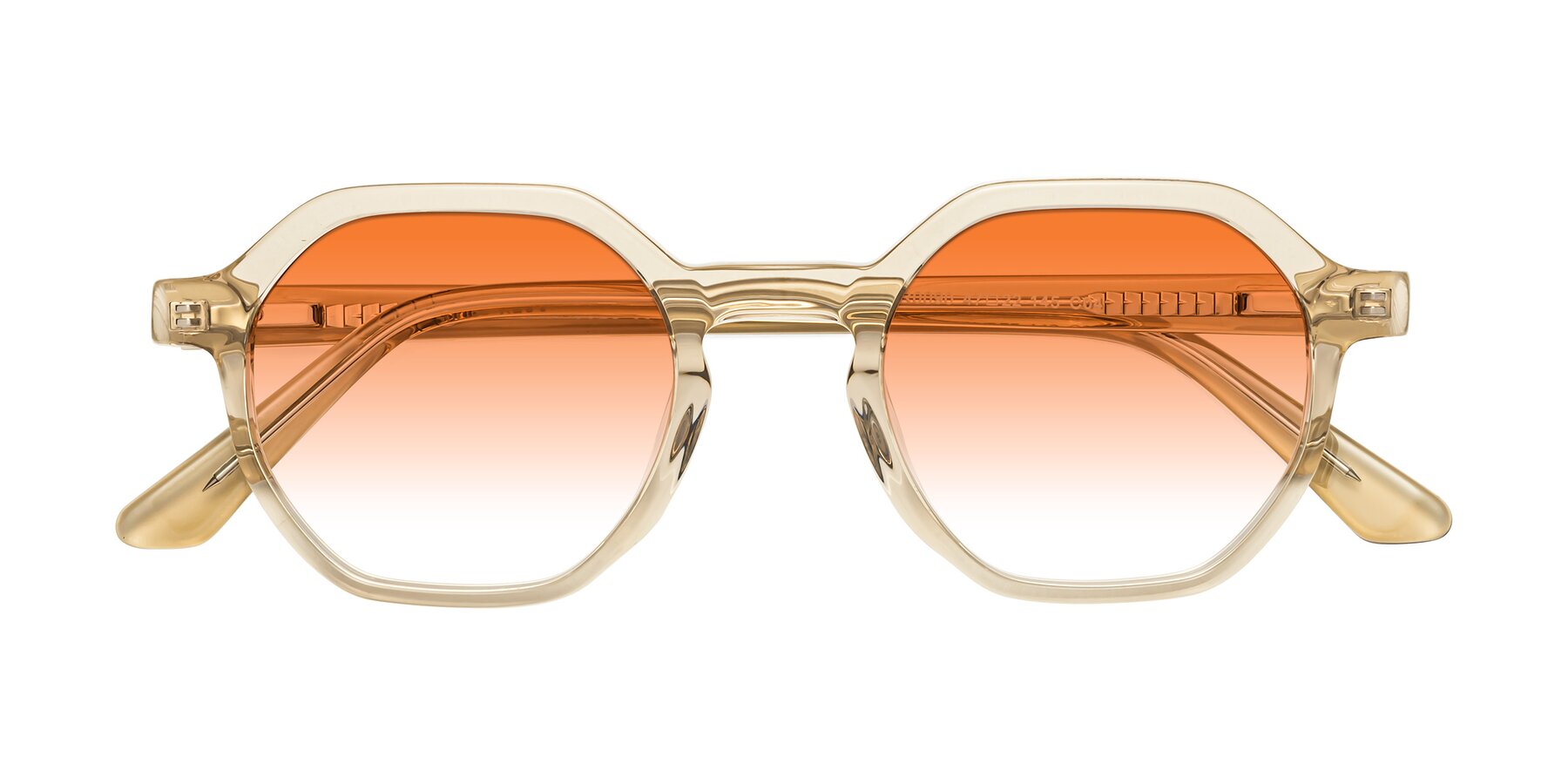 Folded Front of Lucian in Champagne with Orange Gradient Lenses