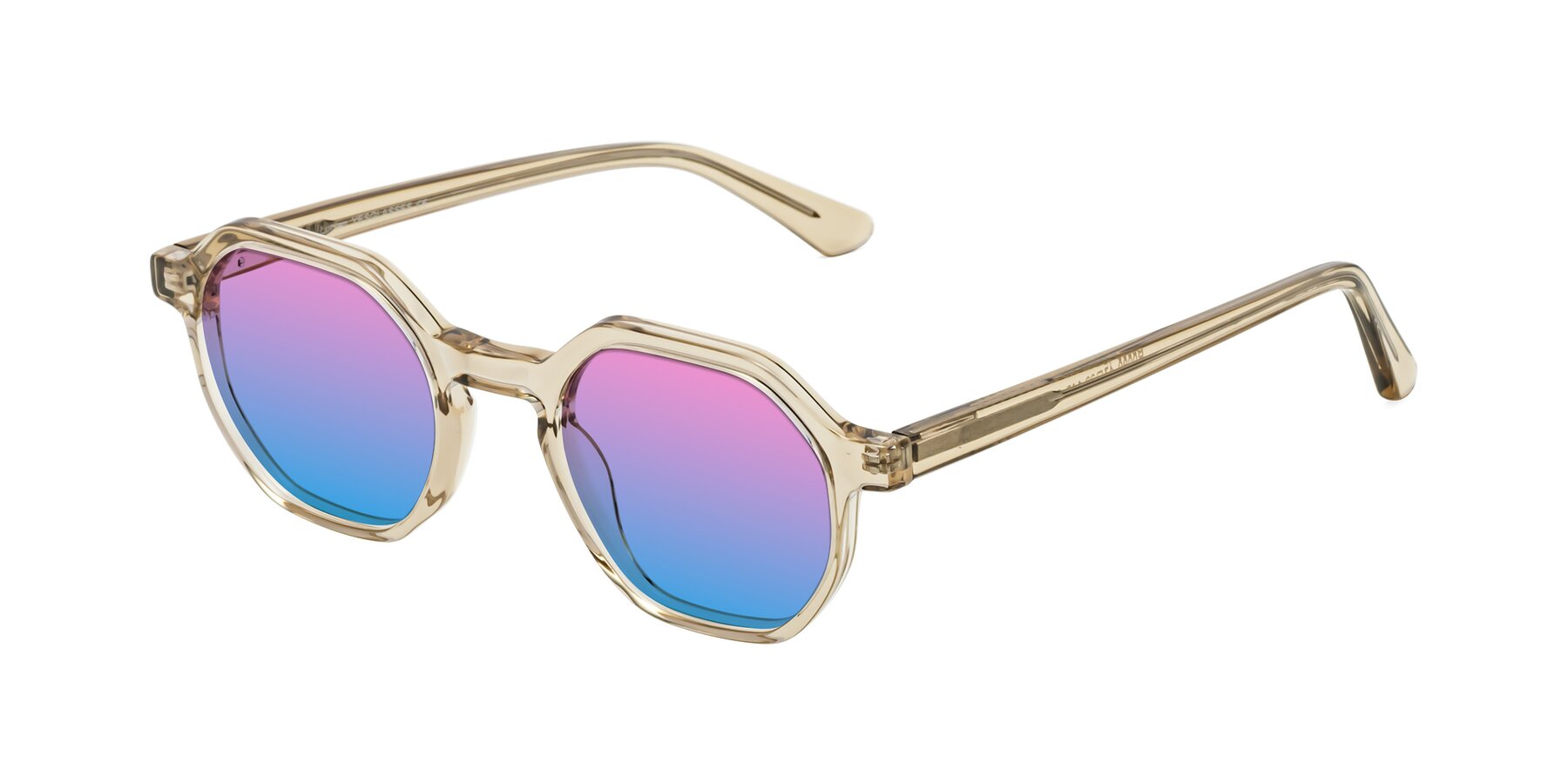 Angle of Lucian in Champagne with Pink / Blue Gradient Lenses
