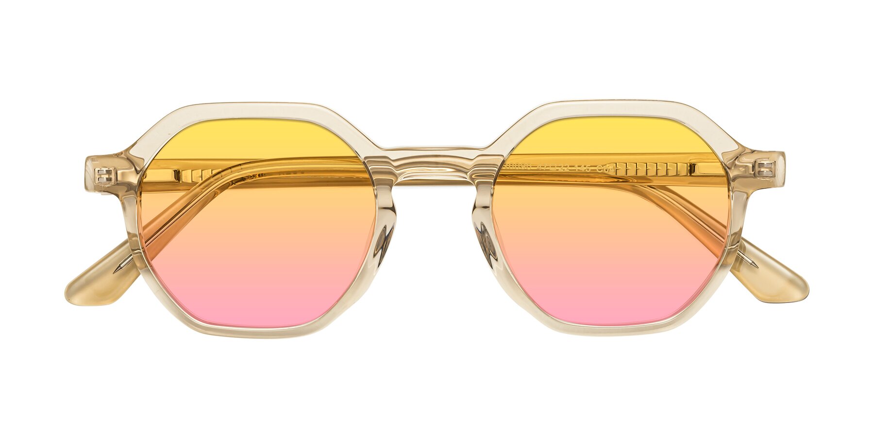 Folded Front of Lucian in Champagne with Yellow / Pink Gradient Lenses