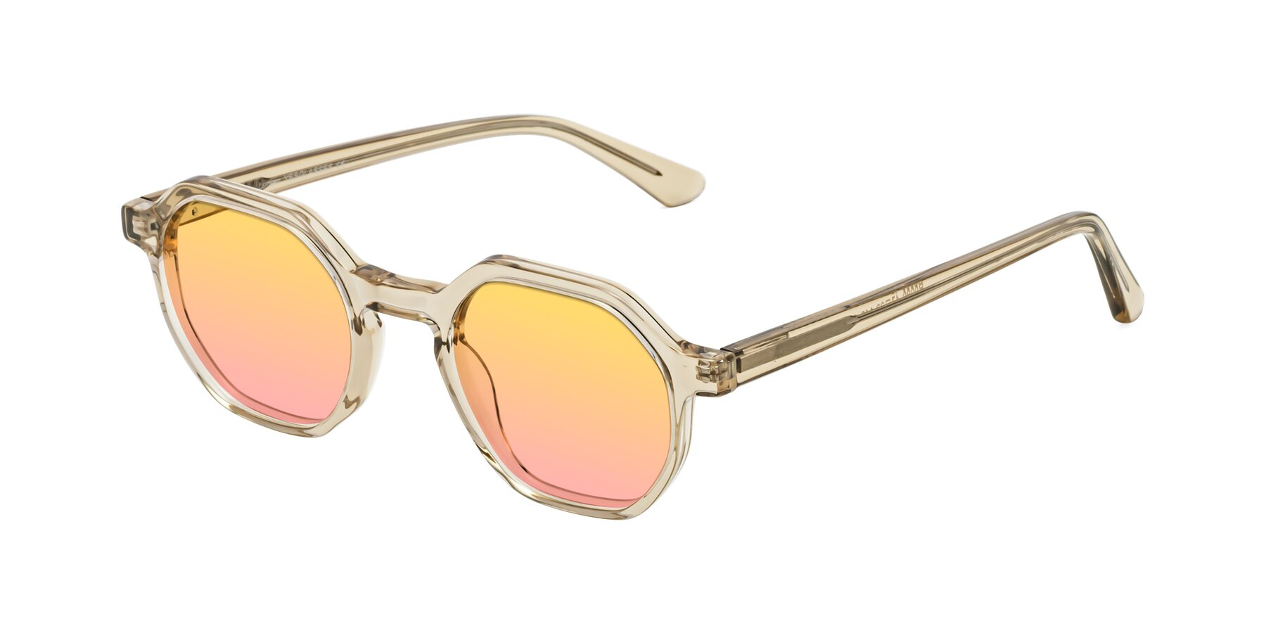 Angle of Lucian in Champagne with Yellow / Pink Gradient Lenses