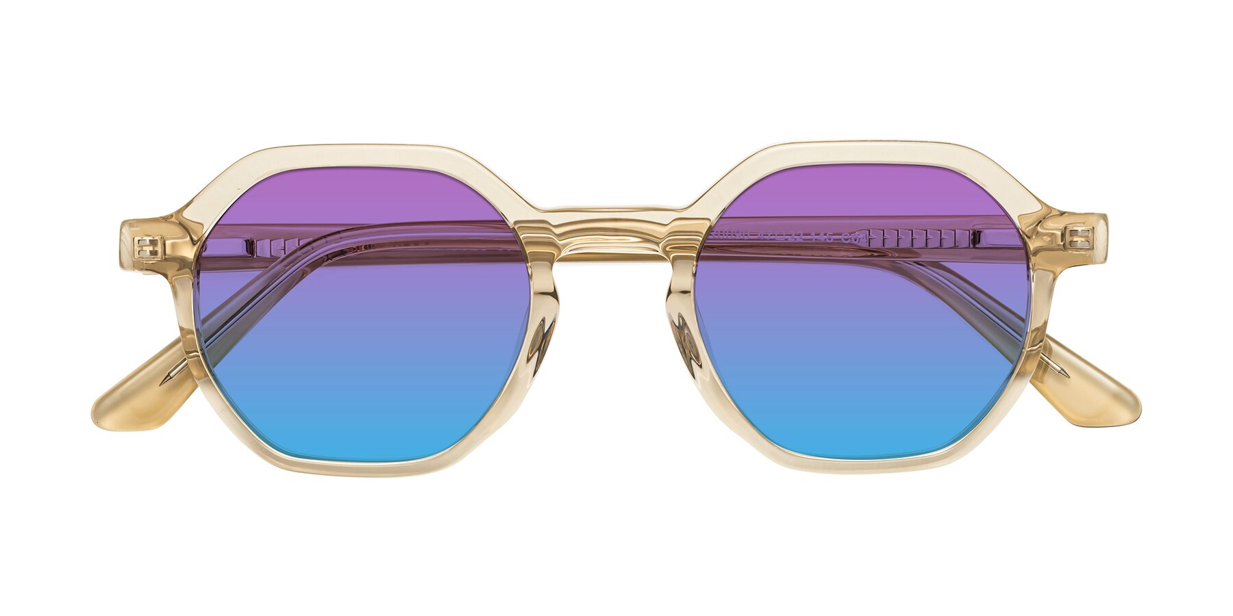 Folded Front of Lucian in Champagne with Purple / Blue Gradient Lenses